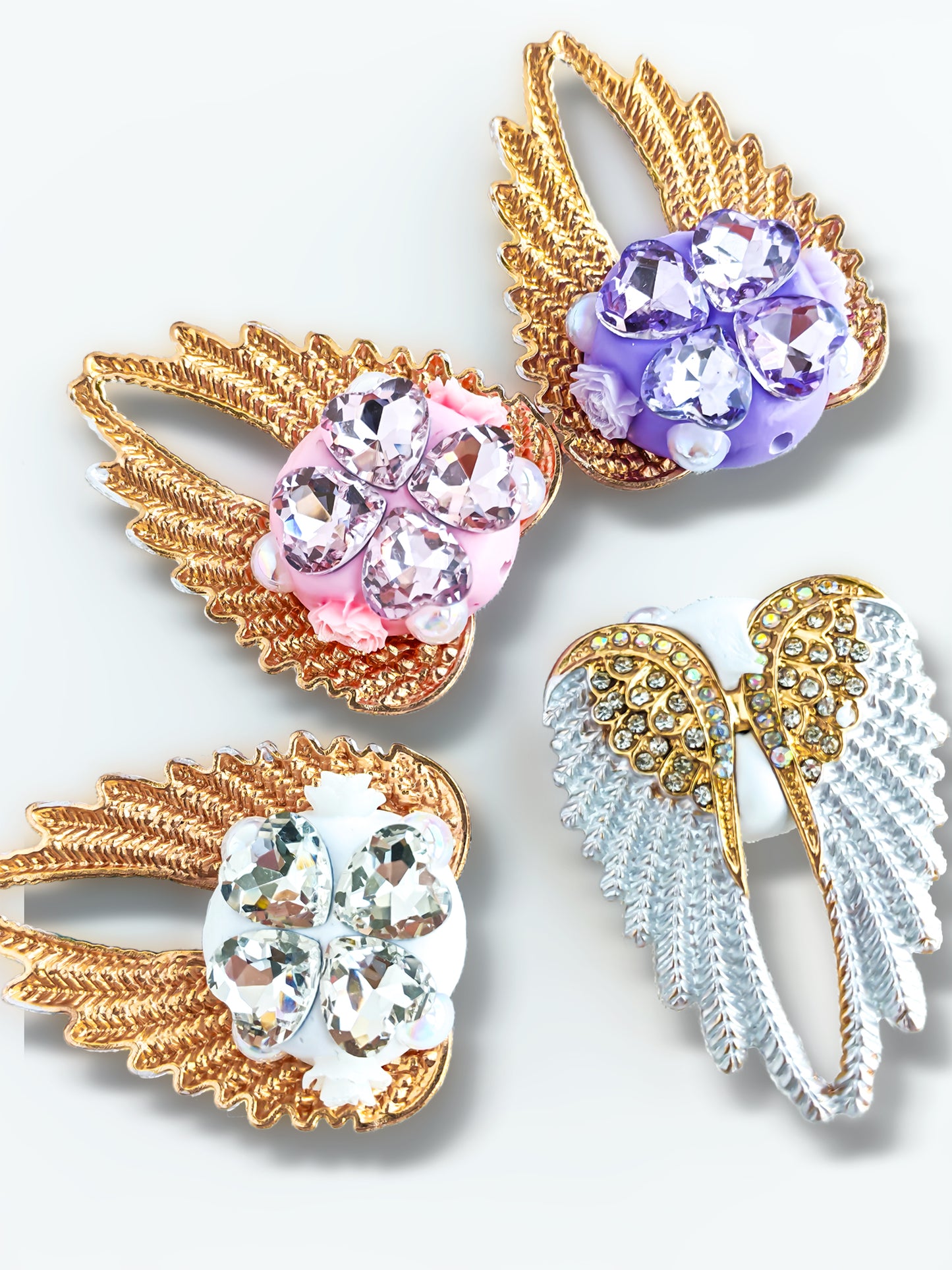 C52085 Diamond-Encrusted Angel Wings Suitable For DIY Bracelet, Necklace, Keychain, Durable Jewelry Making Supplies, DIY Pens, Phonechains&nbsp;