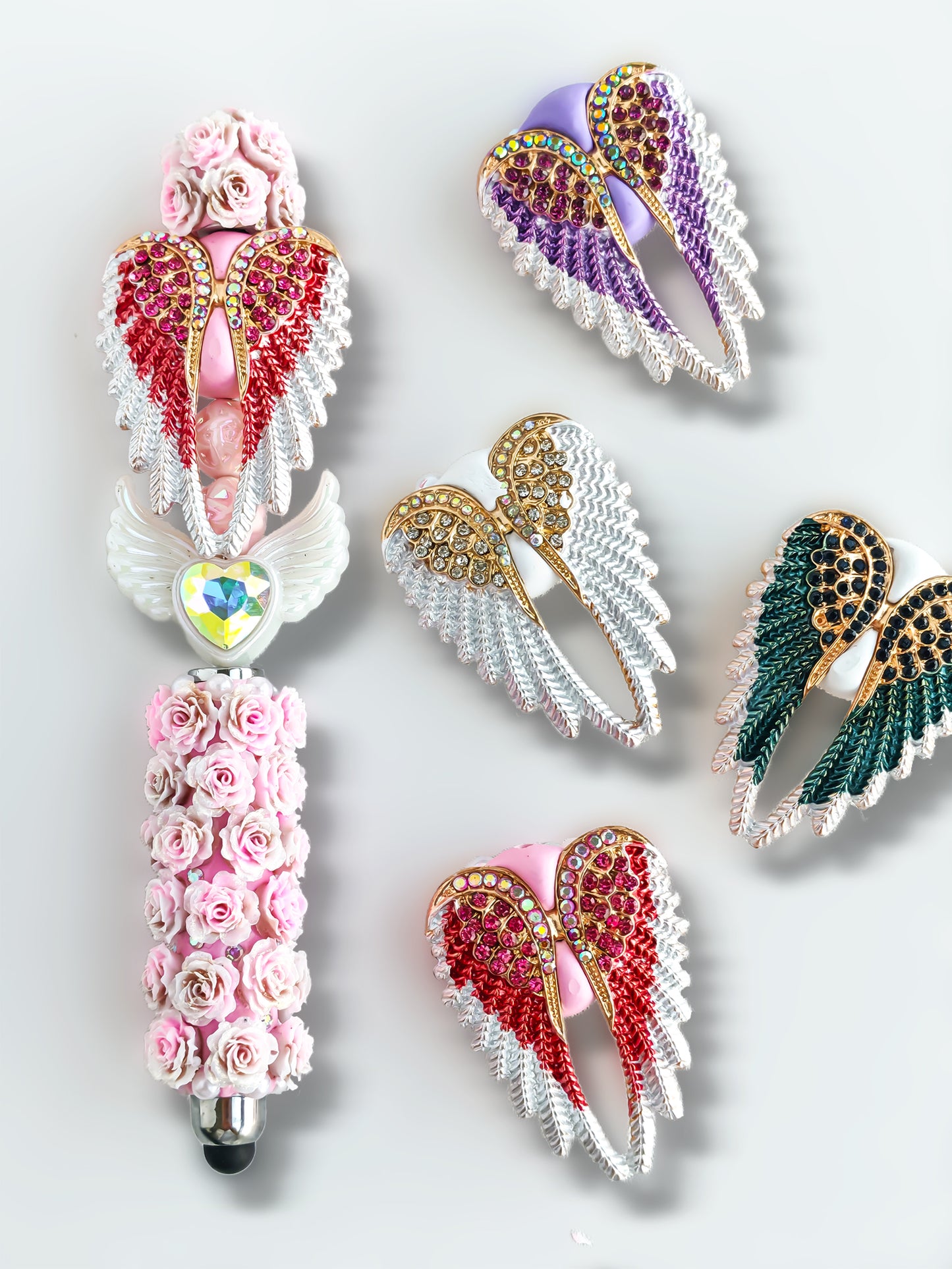 C52085 Diamond-Encrusted Angel Wings Suitable For DIY Bracelet, Necklace, Keychain, Durable Jewelry Making Supplies, DIY Pens, Phonechains&nbsp;