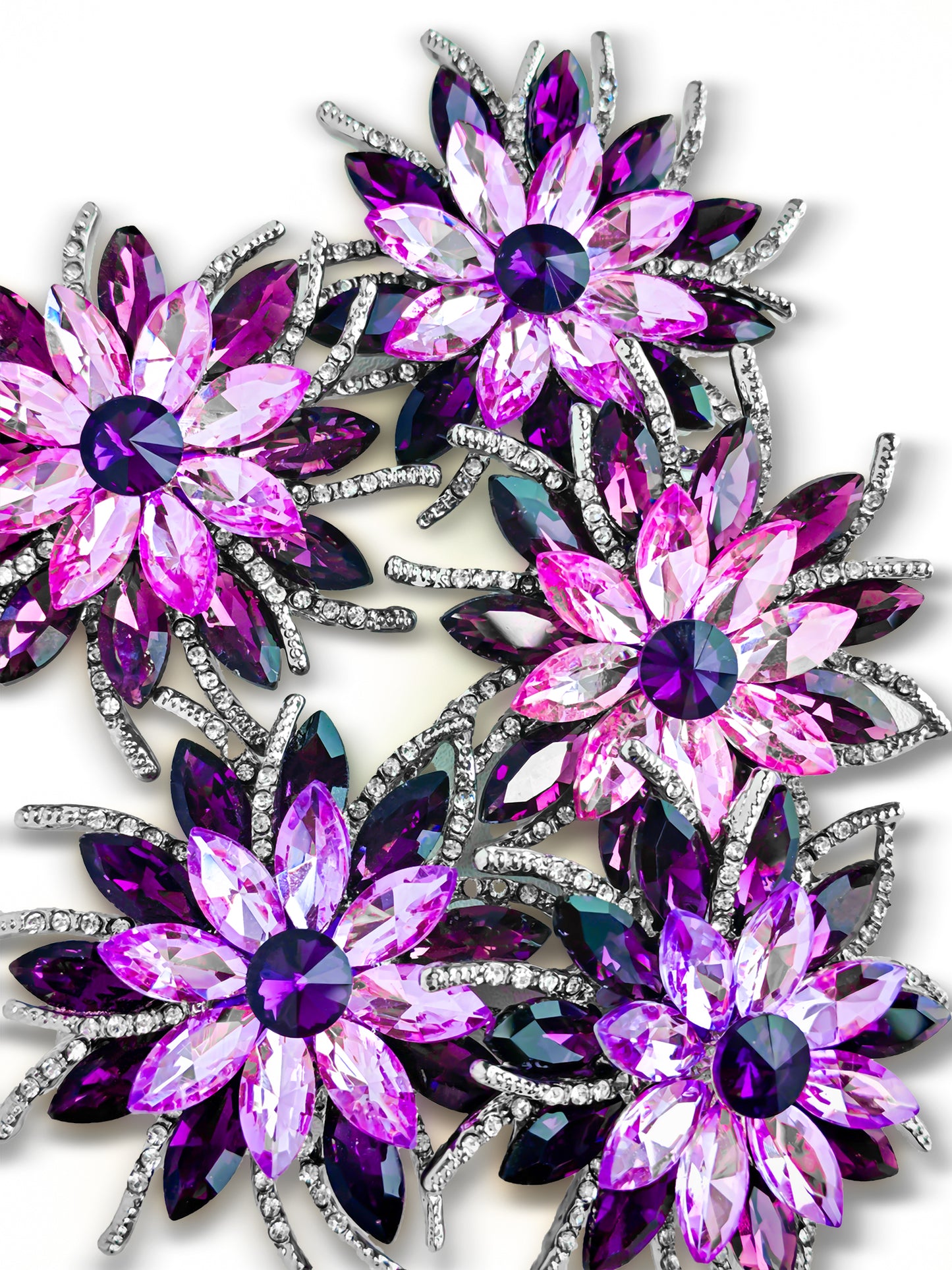 C52088 Metal Two-tone Violet Flowers Suitable For Bead Pens, Mobile Phone Pendants, Key Chains And Bags DIY Jewelry Craft Accessories