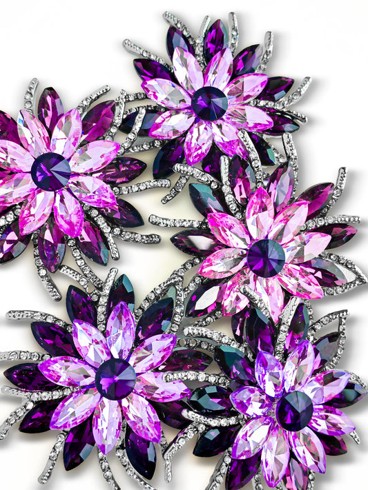 C52088 Metal Two-tone Violet Flowers Suitable For Bead Pens, Mobile Phone Pendants, Key Chains And Bags DIY Jewelry Craft Accessories