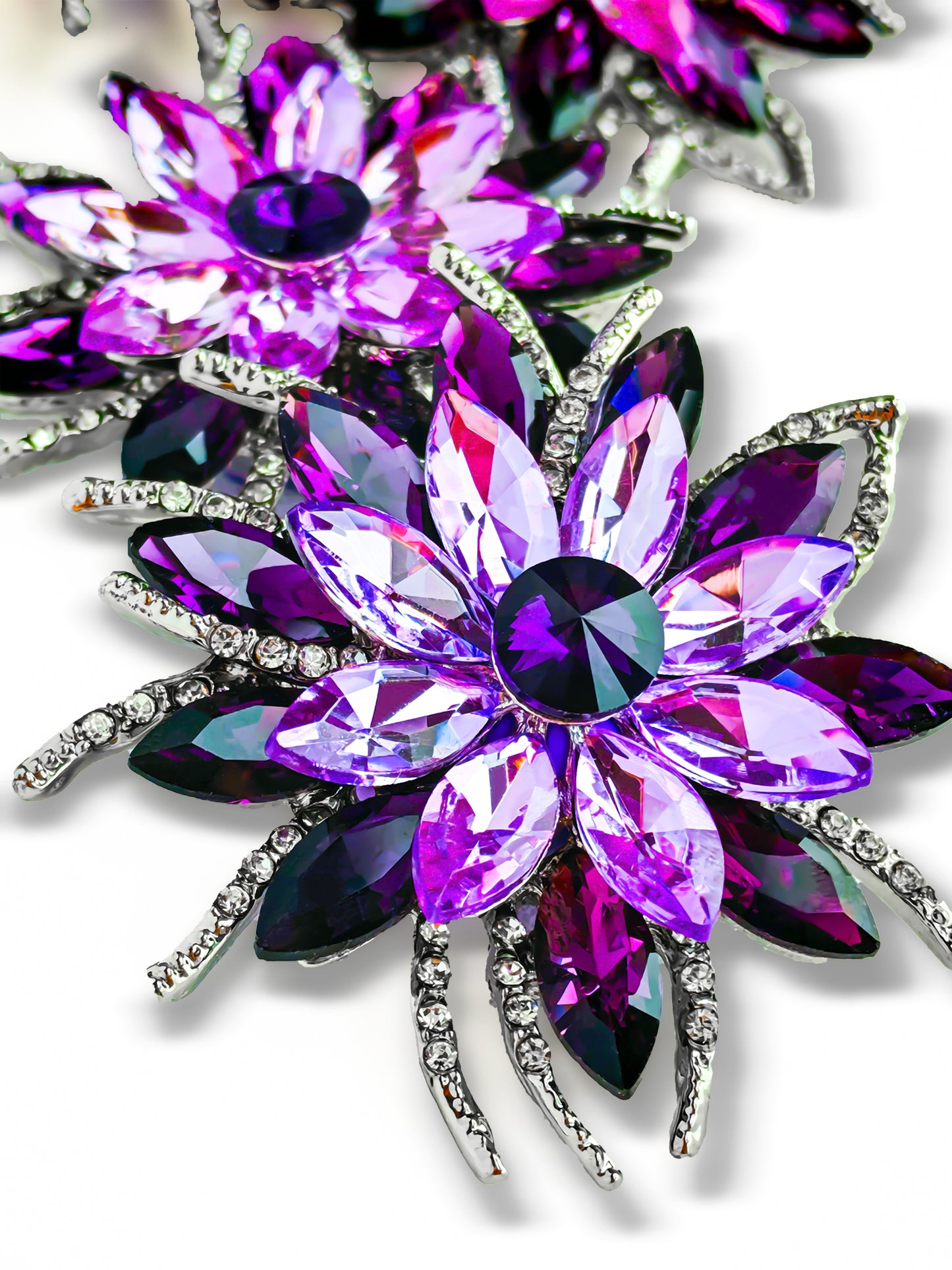 C52088 Metal Two-tone Violet Flowers Suitable For Bead Pens, Mobile Phone Pendants, Key Chains And Bags DIY Jewelry Craft Accessories