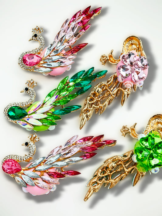 C52089 Metal Diamond-Studded Swan Suitable For Bead Pens, Mobile Phone Pendants, Key Chains And Bags DIY Jewelry Craft Accessories
