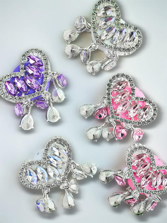 C52091 Heart Pendant, Double-Sided Heart Design, Valentine's Day Jewelry, Crystal Pendant, Suitable For Necklace, Bracelet, Phone Chain, Bag Charms,&nbsp;Key-chain