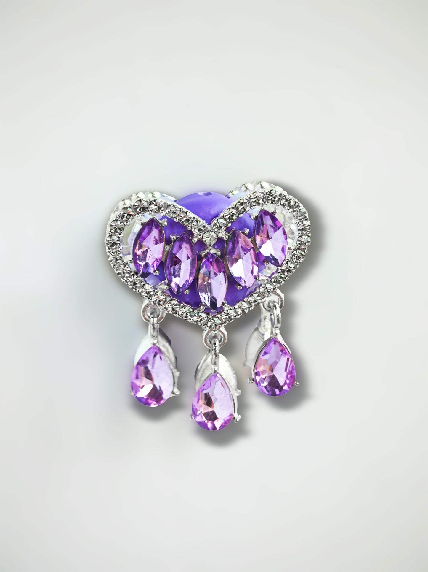 C52091 Heart Pendant, Double-Sided Heart Design, Valentine's Day Jewelry, Crystal Pendant, Suitable For Necklace, Bracelet, Phone Chain, Bag Charms,&nbsp;Key-chain