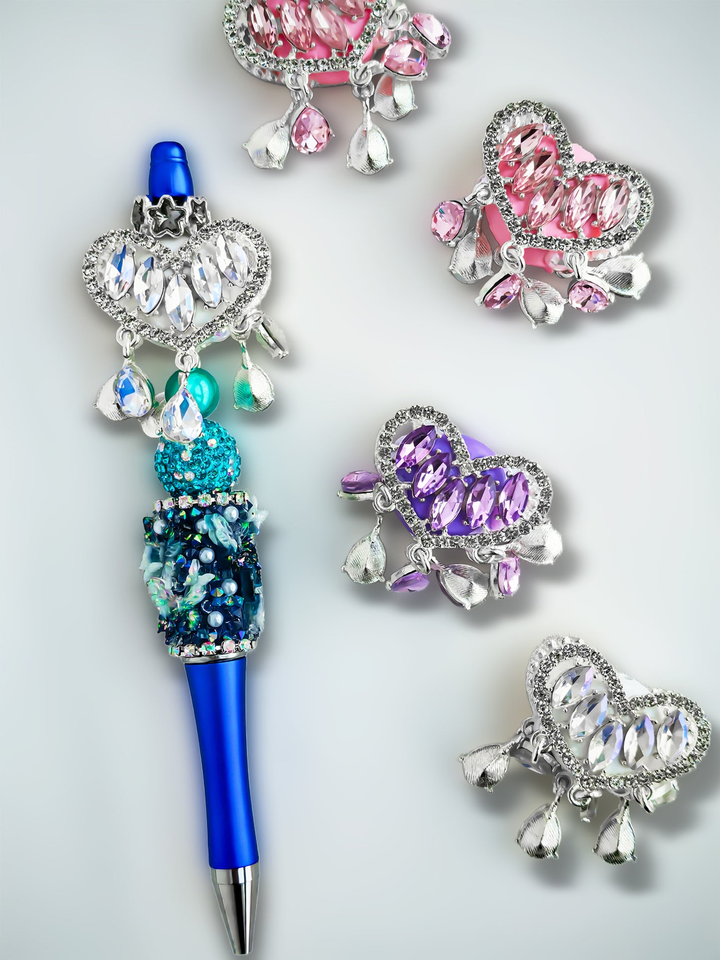 C52091 Heart Pendant, Double-Sided Heart Design, Valentine's Day Jewelry, Crystal Pendant, Suitable For Necklace, Bracelet, Phone Chain, Bag Charms,&nbsp;Key-chain