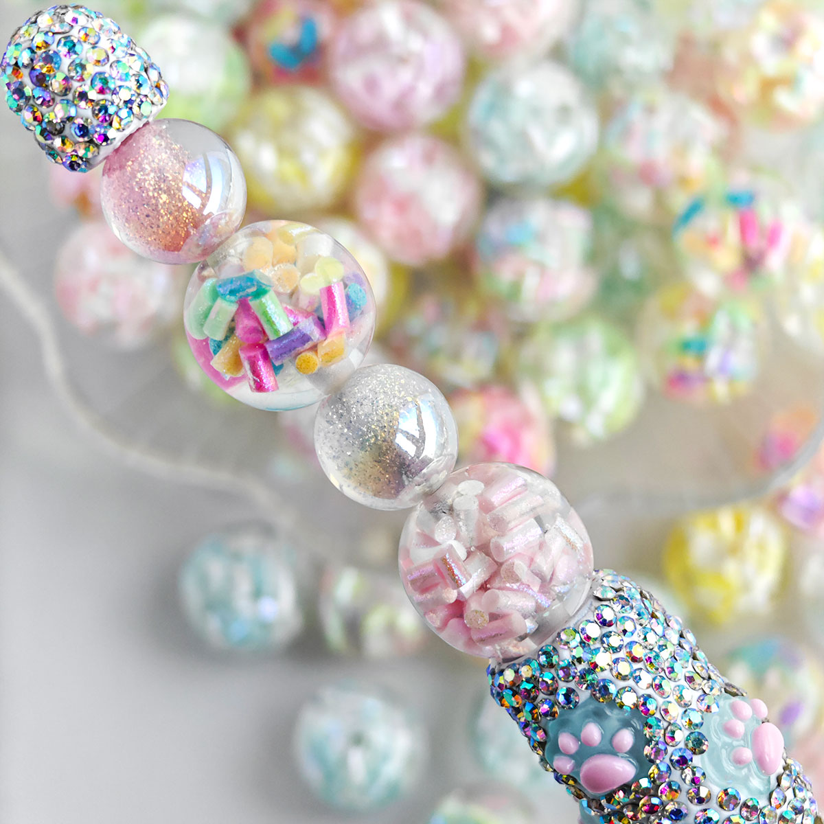 AA0135 Pastel Confetti Resin Beads, Bestseller&nbsp;Craft Essentials Suitable For Necklace, Bracelet, Phone Chain, Bag Charms,&nbsp;Key-chain