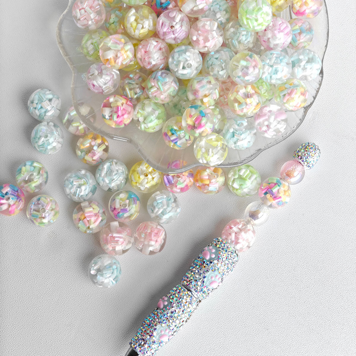 AA0135 Pastel Confetti Resin Beads, Bestseller&nbsp;Craft Essentials Suitable For Necklace, Bracelet, Phone Chain, Bag Charms,&nbsp;Key-chain