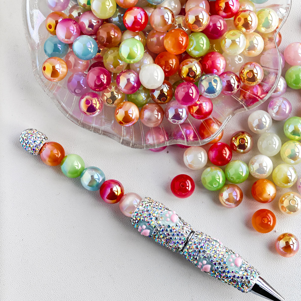 AA0136 12mm Shimmer Resin Beads For Jewelry Making Hairwear Phone Shell Accessorie,Keychains