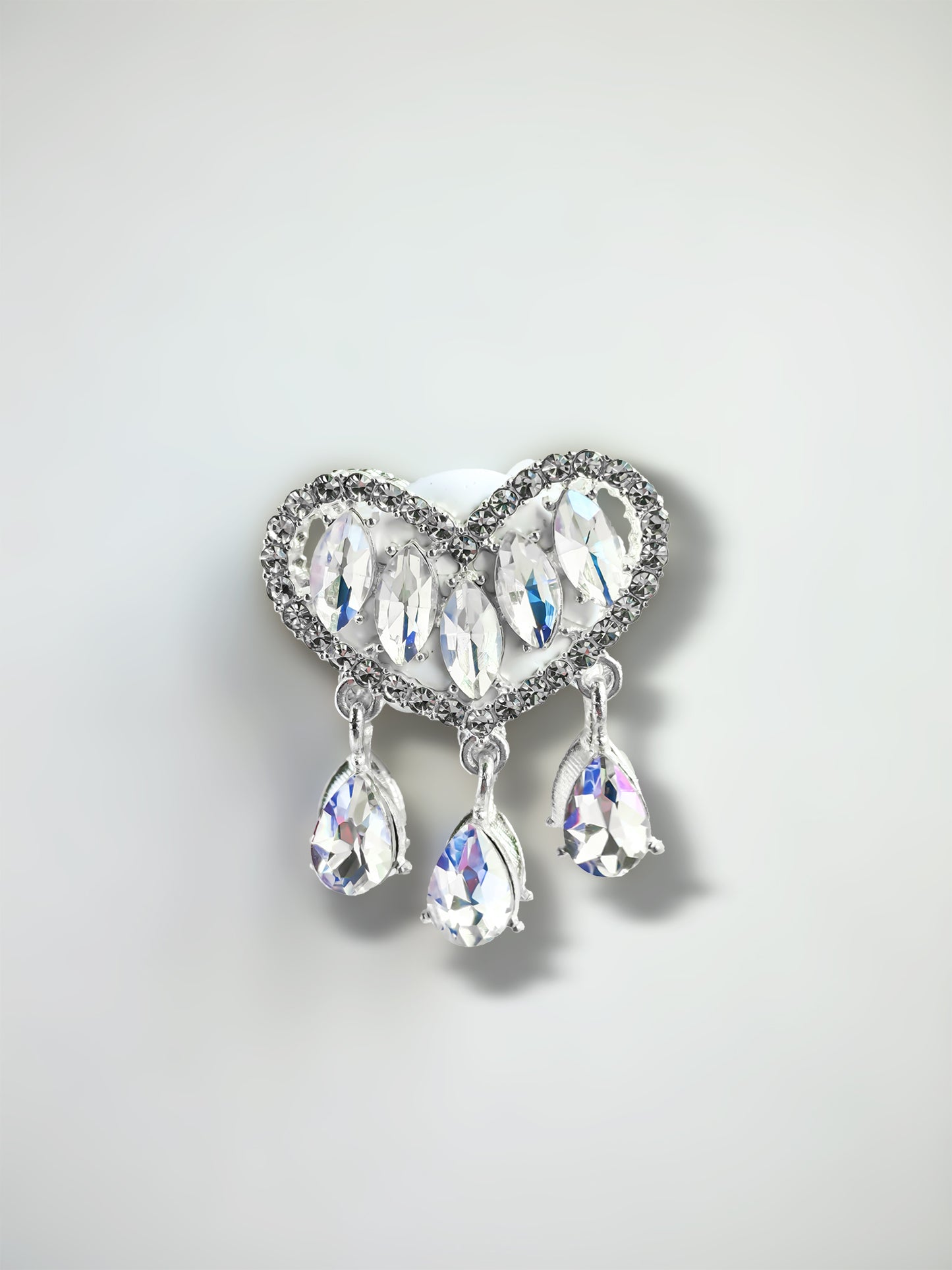 C52091 Heart Pendant, Double-Sided Heart Design, Valentine's Day Jewelry, Crystal Pendant, Suitable For Necklace, Bracelet, Phone Chain, Bag Charms,&nbsp;Key-chain