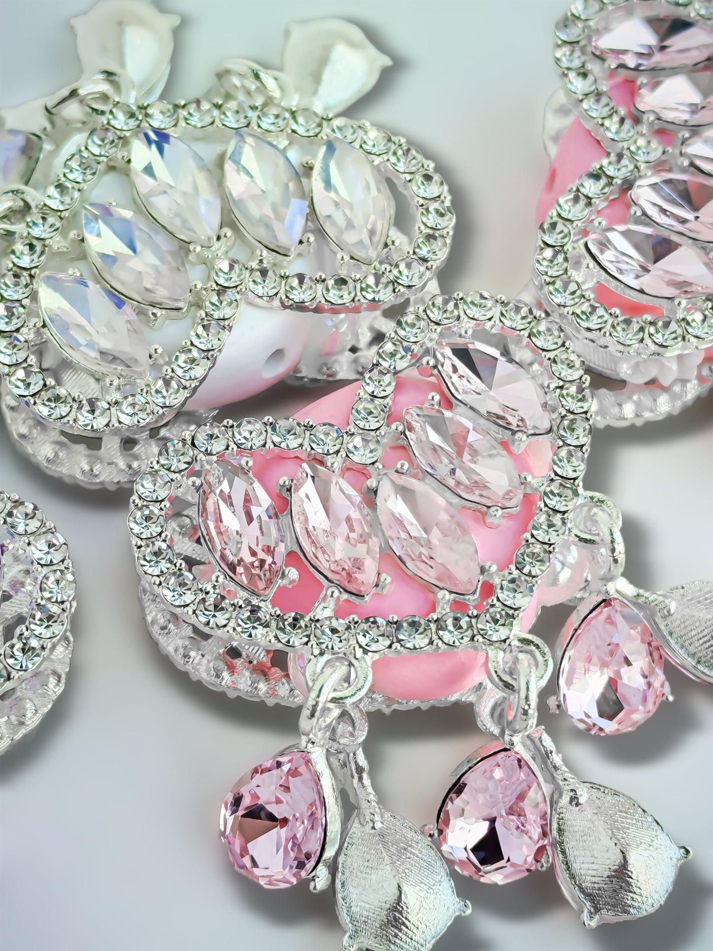 C52091 Heart Pendant, Double-Sided Heart Design, Valentine's Day Jewelry, Crystal Pendant, Suitable For Necklace, Bracelet, Phone Chain, Bag Charms,&nbsp;Key-chain