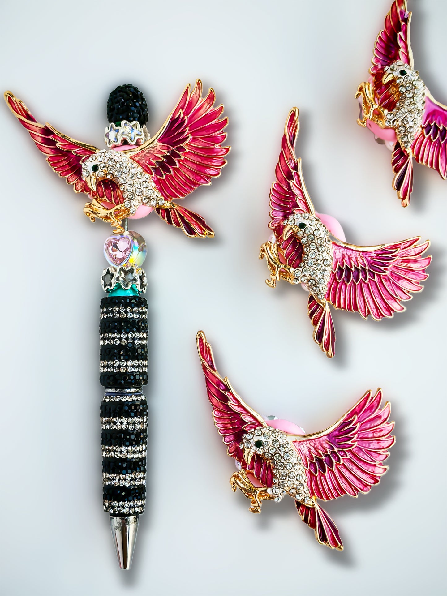 C52092 Metal Rhinestone Eagle, Suitable For Pens Bulk DIY Pens Making Kit Beads For Crafts Assorted Bead Pens DIY Bead Pen For Office DIY Gift