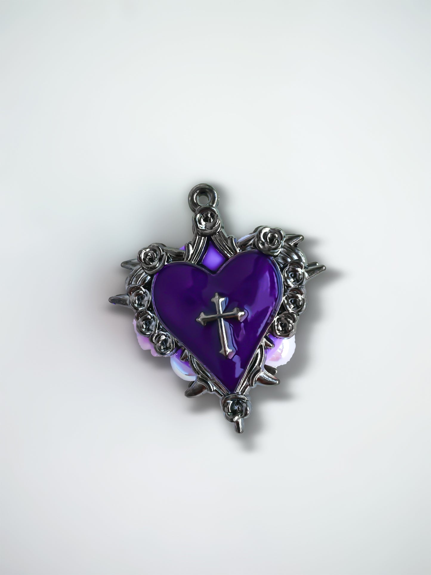 C52094 Metal Heart-Shaped Frame Cross Suitable For Bead Pens, Mobile Phone Pendants, Key Chains And Bags DIY Jewelry Craft Accessories