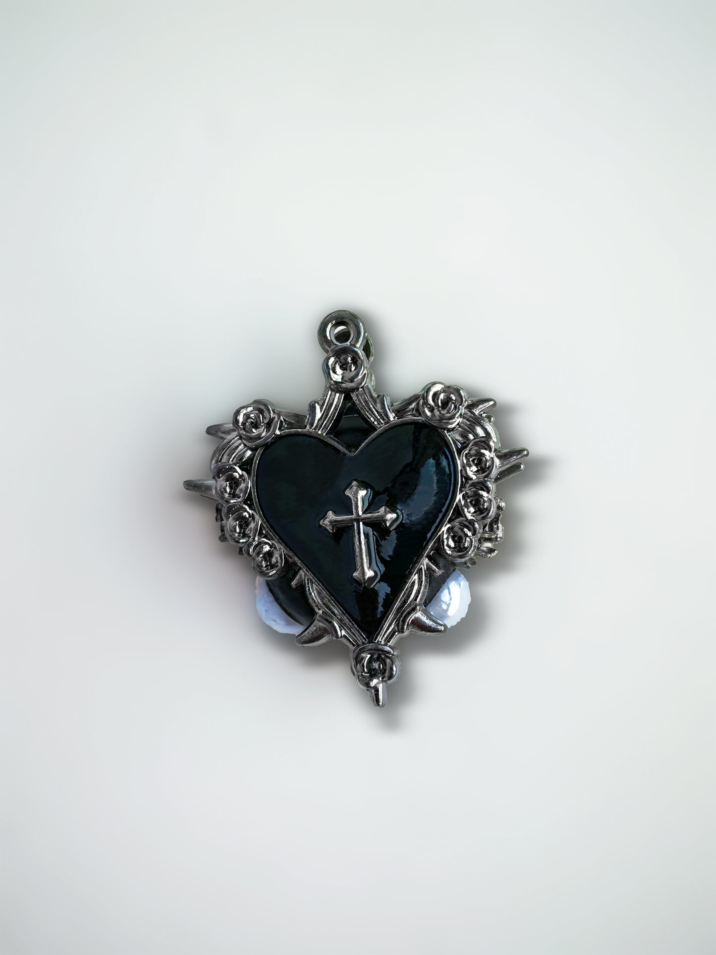 C52094 Metal Heart-Shaped Frame Cross Suitable For Bead Pens, Mobile Phone Pendants, Key Chains And Bags DIY Jewelry Craft Accessories