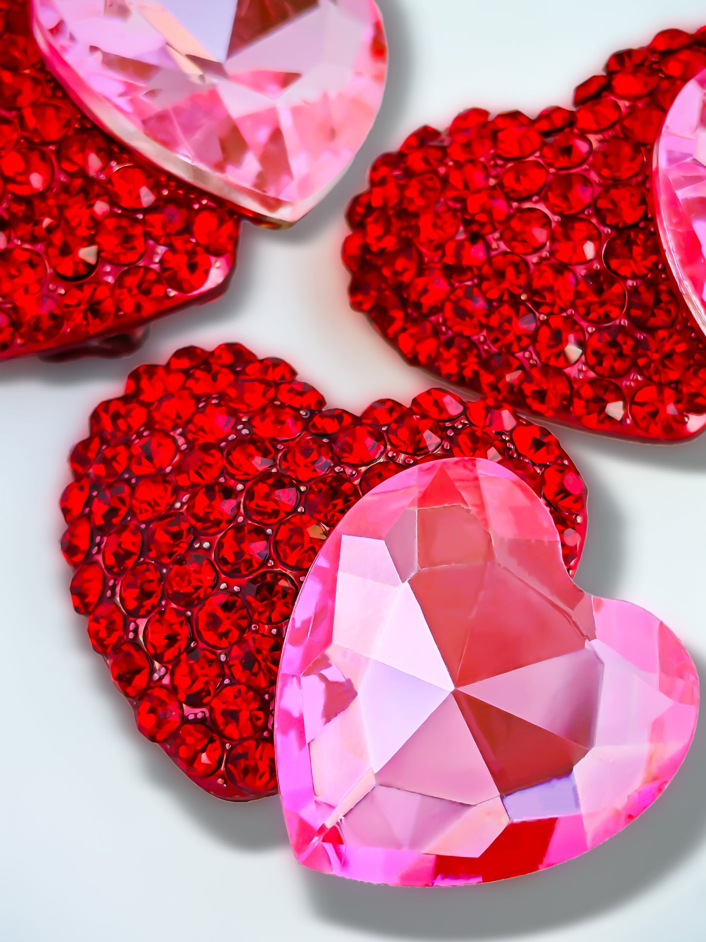 C52095 Metal Large and Small Heart-Shaped Diamonds Suitable For Bead Pens, Mobile Phone Pendants, Key Chains And Bags DIY Jewelry Craft Accessories