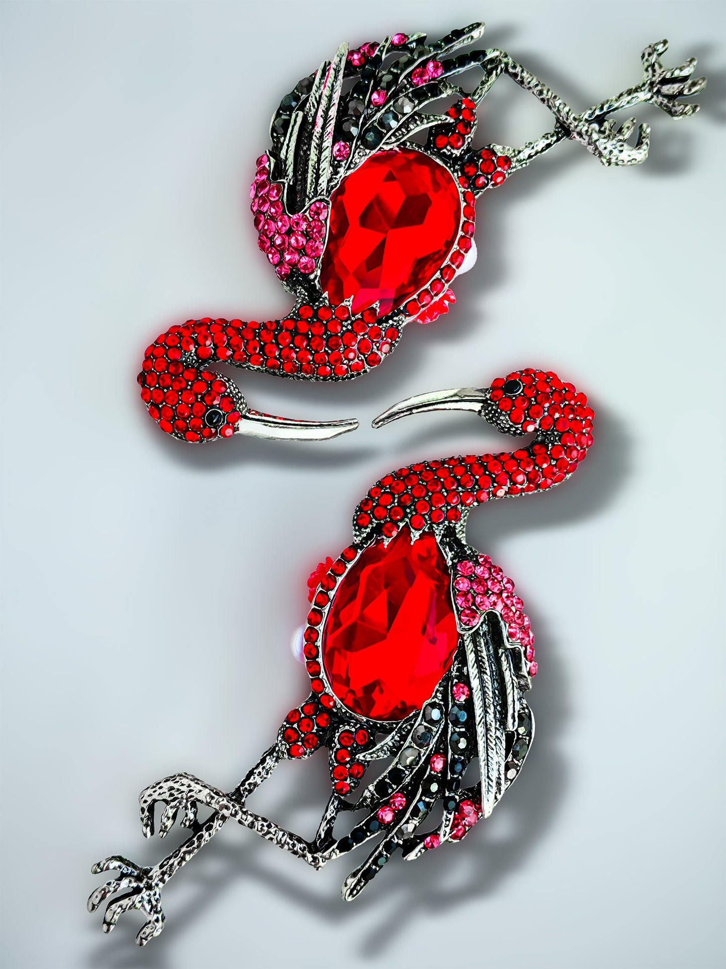 C52096 Metal Gem Flamingo, Large Fire Diamond, Single-legged Standing Flamingo Suitable For Bead Pens, Mobile Phone Pendants, Key Chains And Bags DIY Jewelry Craft Accessories