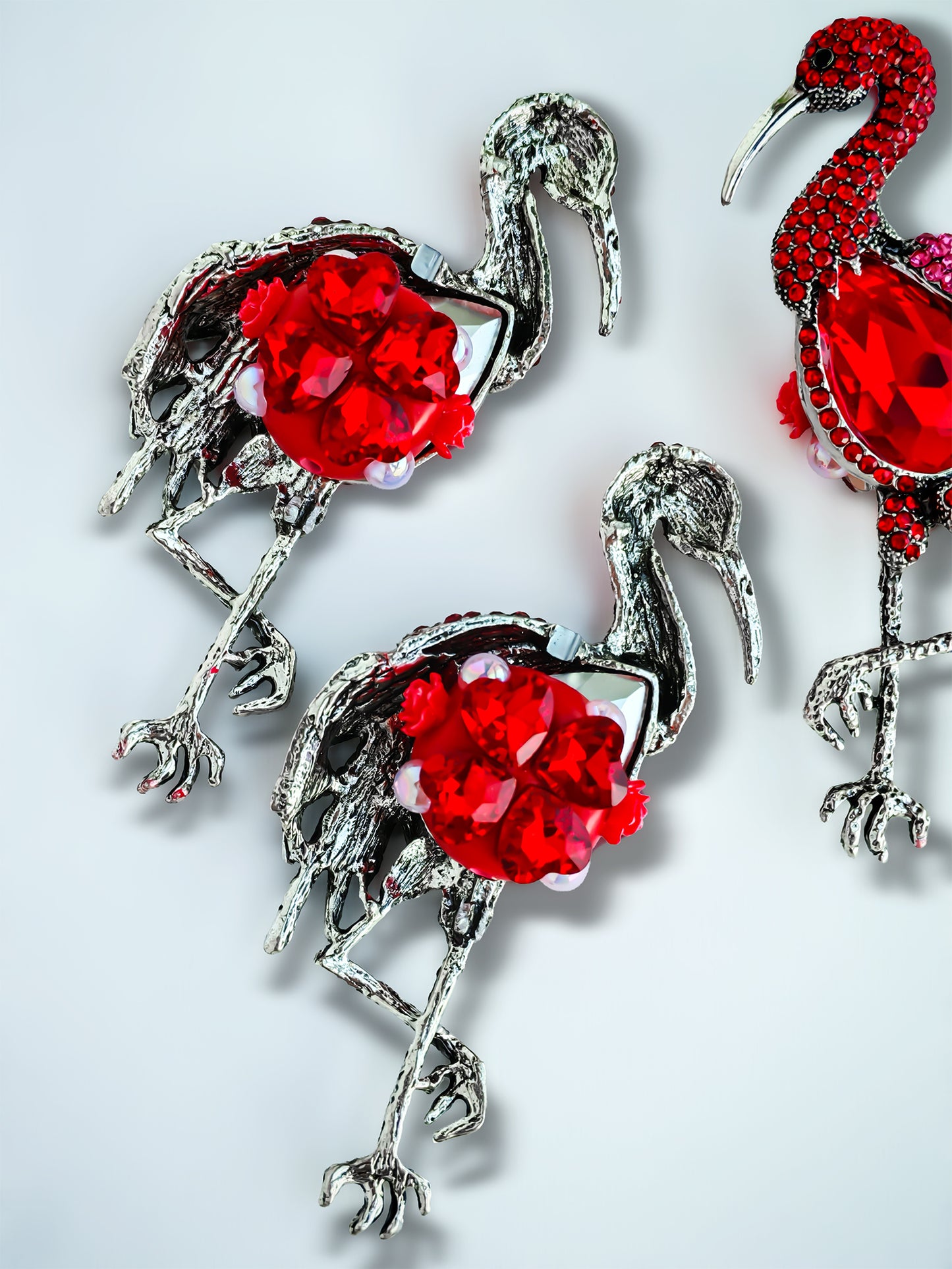 C52096 Metal Gem Flamingo, Large Fire Diamond, Single-legged Standing Flamingo Suitable For Bead Pens, Mobile Phone Pendants, Key Chains And Bags DIY Jewelry Craft Accessories