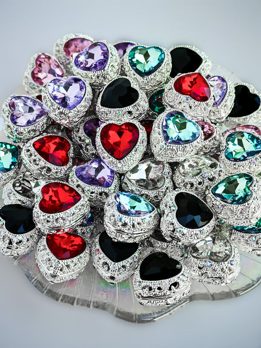 C52097 Heart-Shaped Diamond, Metal Colorful Fance Suitable For DIY Bracelet, Necklace, Keychain, Durable Jewelry Making Supplies, DIY Pens, Phonechains