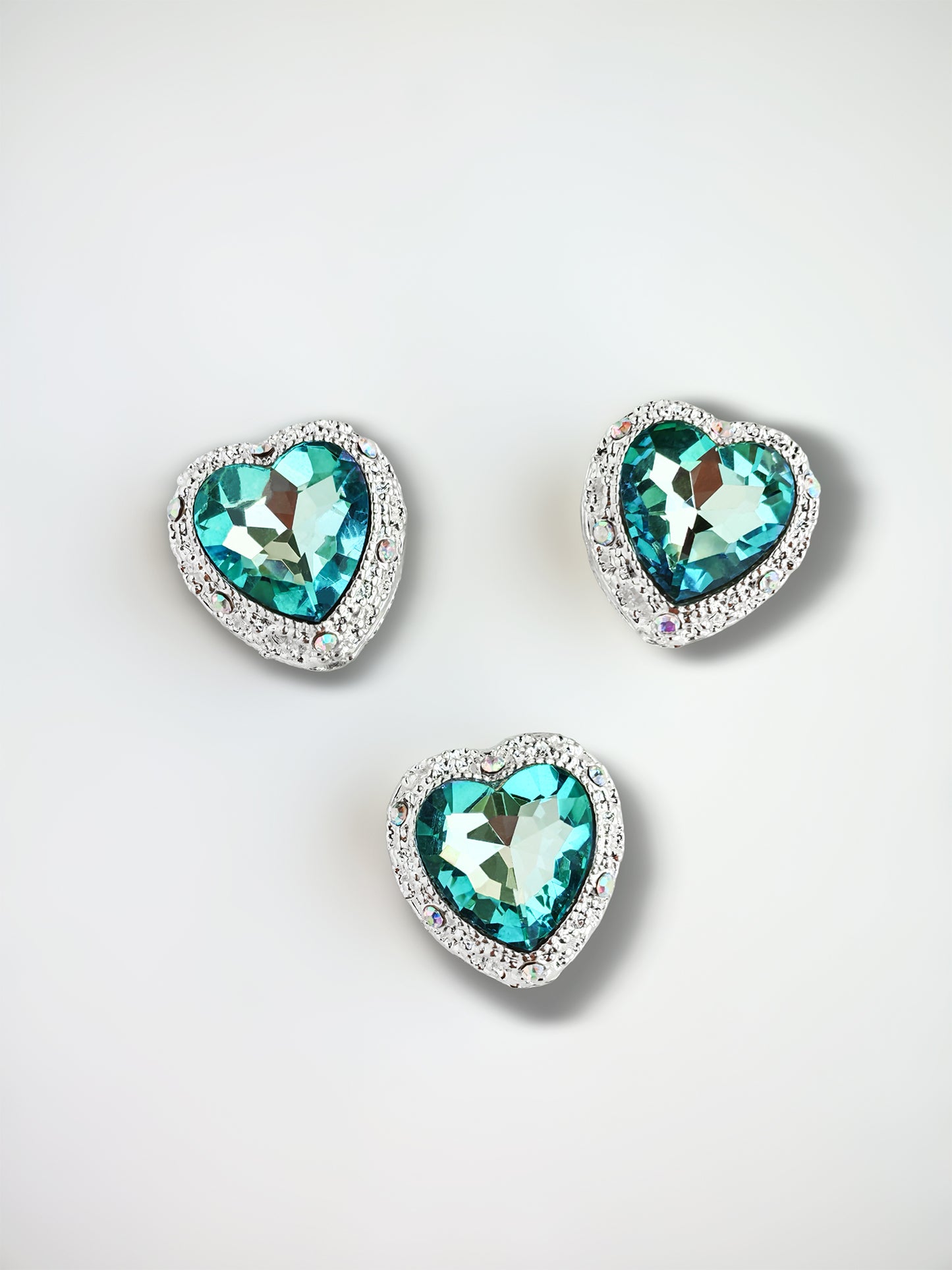 C52097 Heart-Shaped Diamond, Metal Colorful Fance Suitable For DIY Bracelet, Necklace, Keychain, Durable Jewelry Making Supplies, DIY Pens, Phonechains