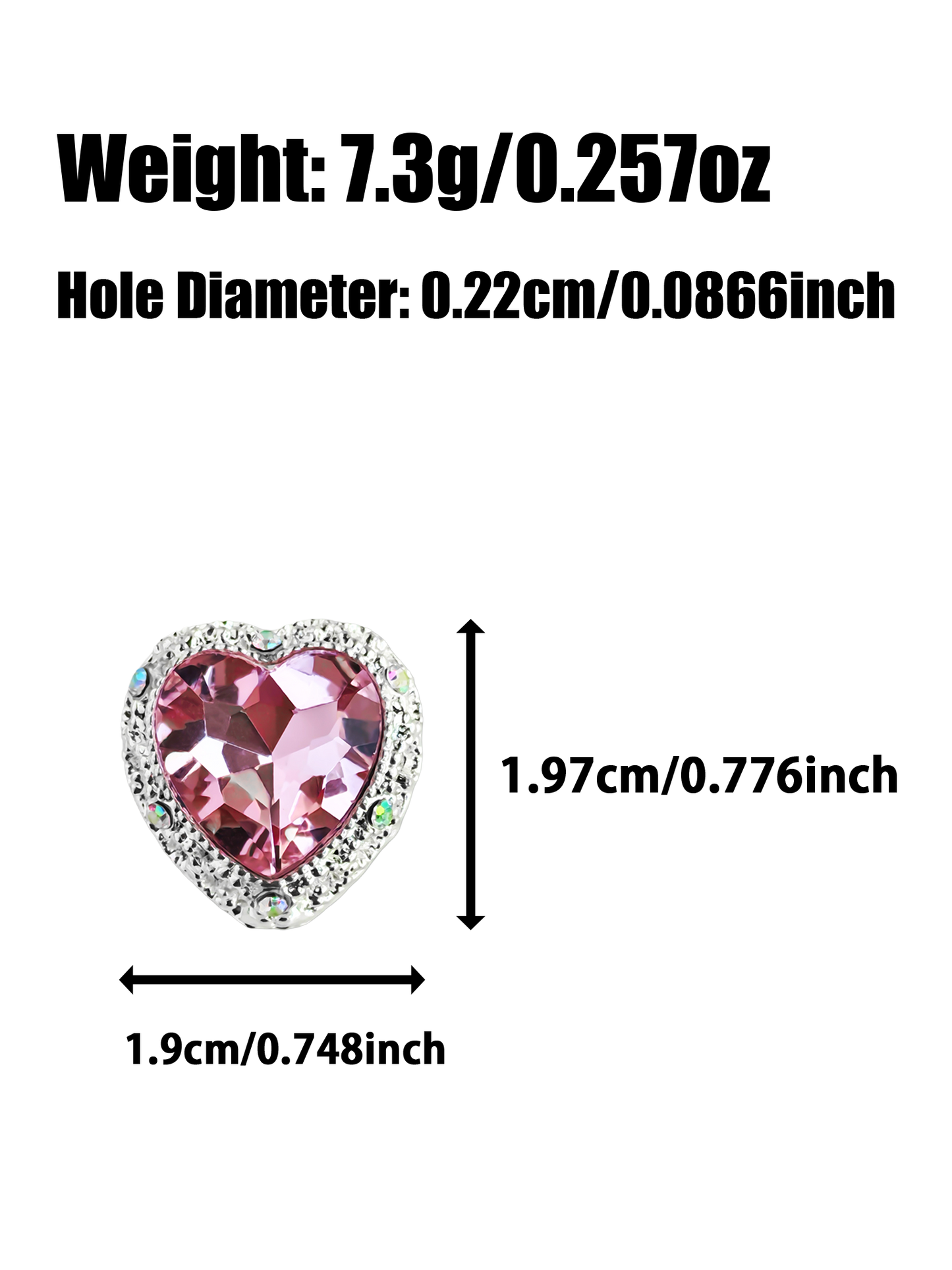 C52097 Heart-Shaped Diamond, Metal Colorful Fance Suitable For DIY Bracelet, Necklace, Keychain, Durable Jewelry Making Supplies, DIY Pens, Phonechains