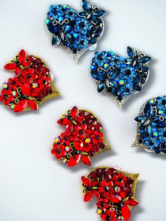 C52100 Metal Valentine's Day Hearts, Butterflies and Flowers Suitable For Bead Pens, Mobile Phone Pendants, Key Chains And Bags DIY Jewelry Craft Accessories