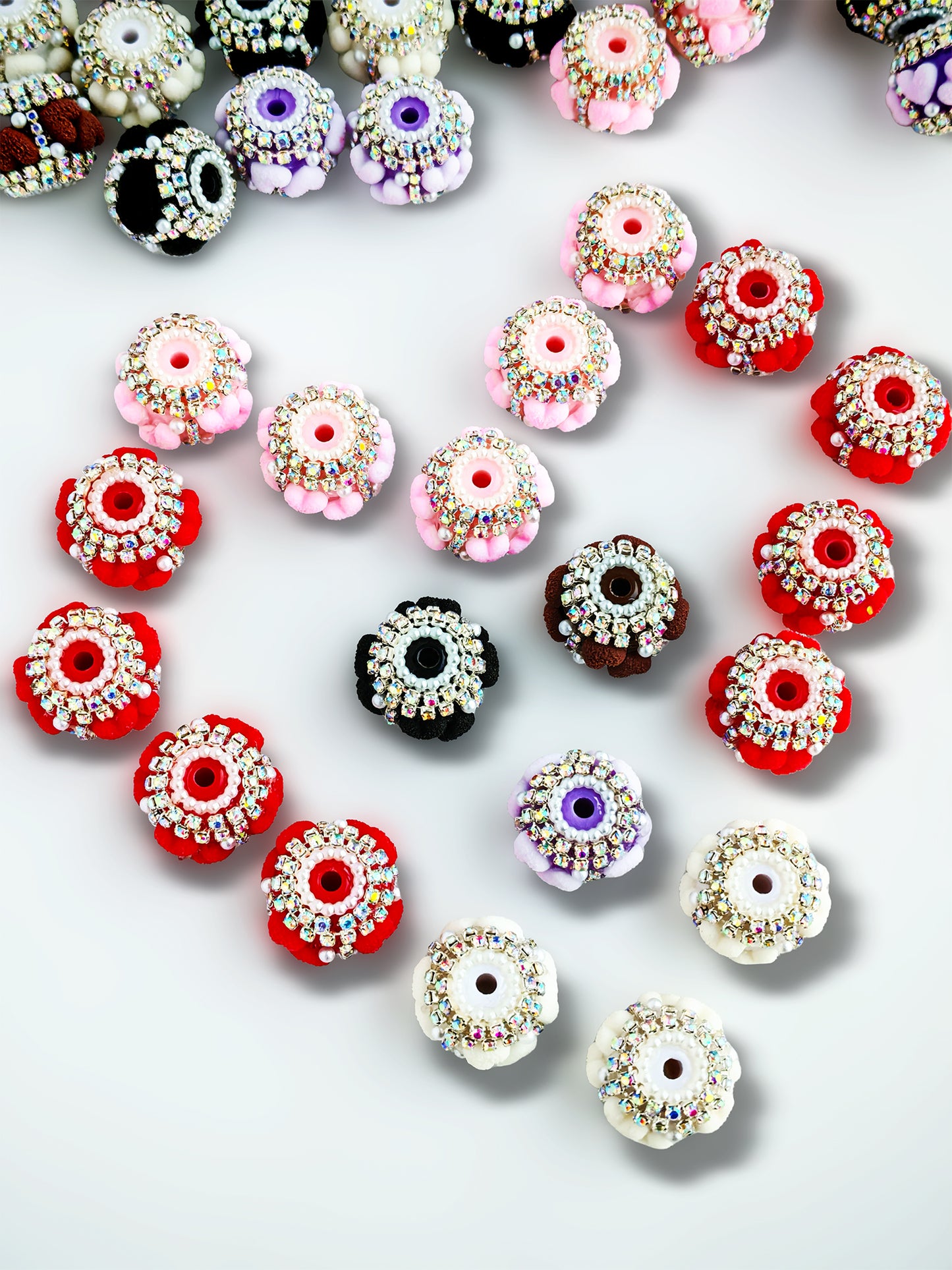C52105 Valentine's Day Rhinestone Heart Bead Suitable For Jewelry Making, DIY Bracelet, Necklace, Keychain, Phone Strap Accessories, DIY Pens
