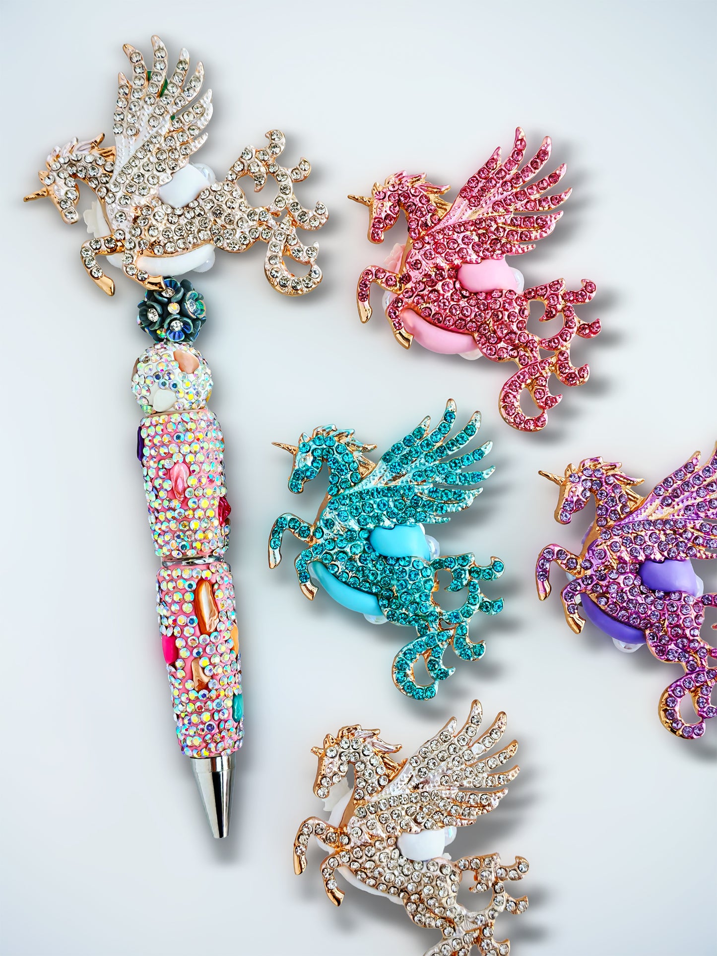 C52101 Metal Creative Unicorn Angel Horse Suitable For Bead Pens, Mobile Phone Pendants, Key Chains And Bags DIY Jewelry Craft Accessories