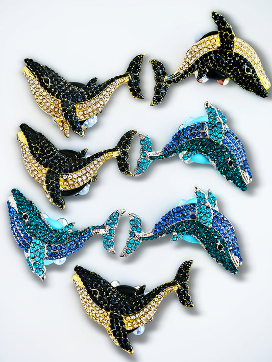 C52107 Metal Creative Deep-Sea Whale Suitable For Bead Pens, Mobile Phone Pendants, Key Chains And Bags DIY Jewelry Craft Accessories