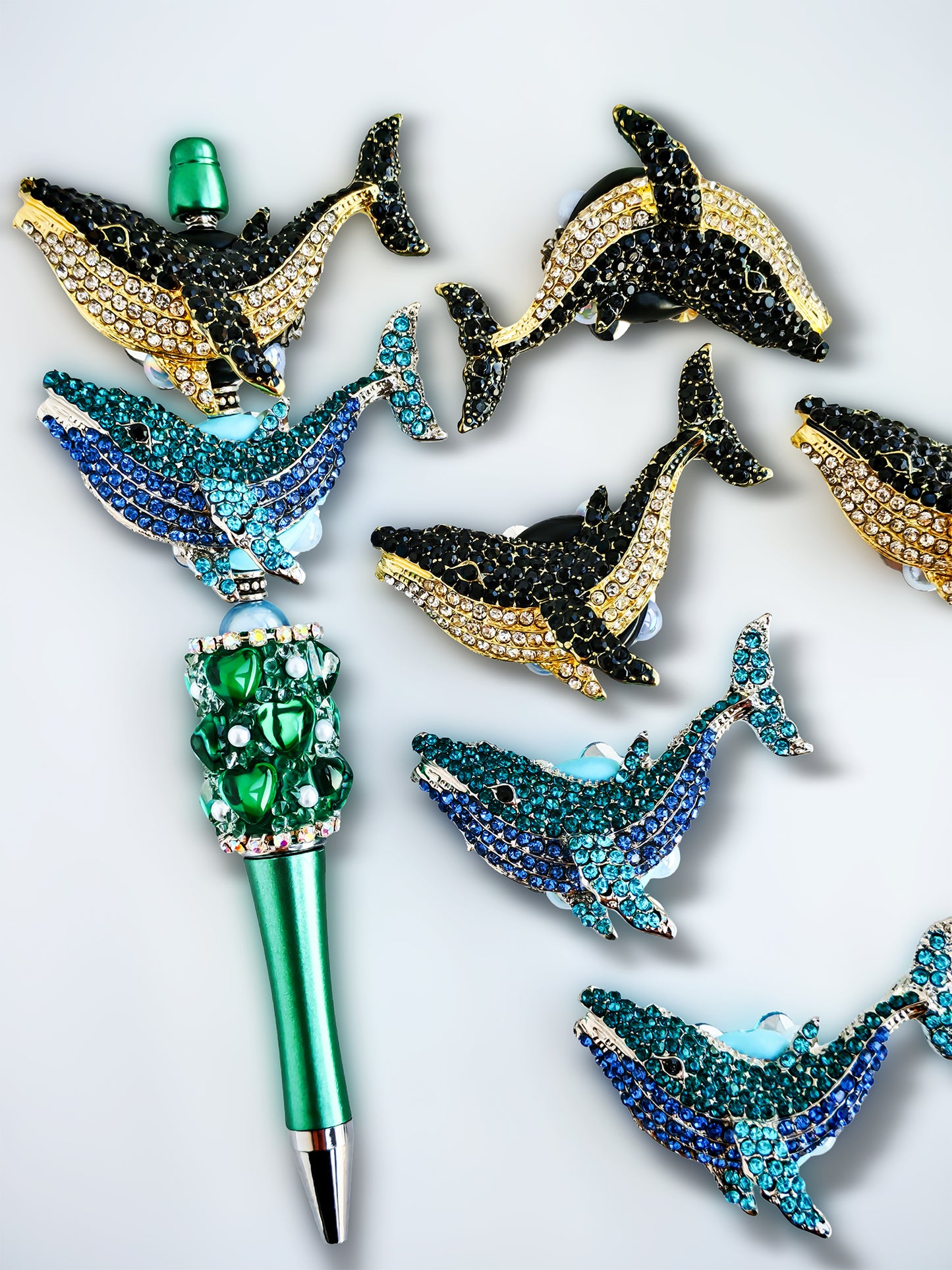 C52107 Metal Creative Deep-Sea Whale Suitable For Bead Pens, Mobile Phone Pendants, Key Chains And Bags DIY Jewelry Craft Accessories