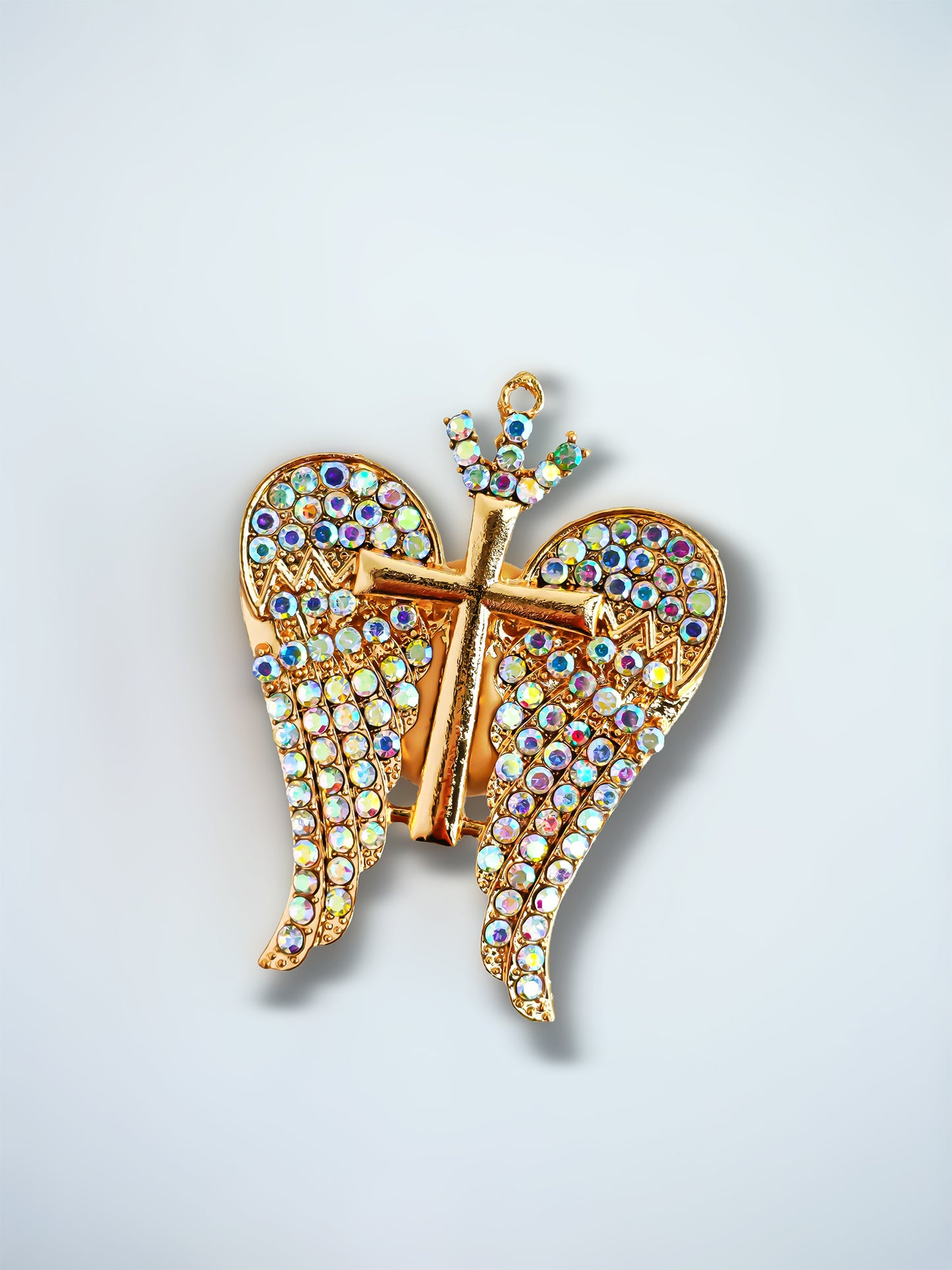 C52106 Metal Creative Cross Angel Wings Pure, White Angel Wings, Holy Knight Shield Suitable For DIY Bracelet, Necklace, Keychain, Durable Jewelry Making Supplies, DIY Pens, Phonechains