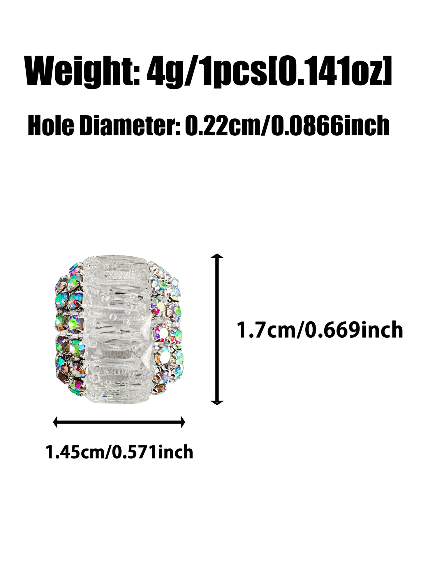 C52110 Fancy Bead Transparent Handmade Beads With Rhinestones Creative Retro Fashion Accessory DIY Pens Phone Chains