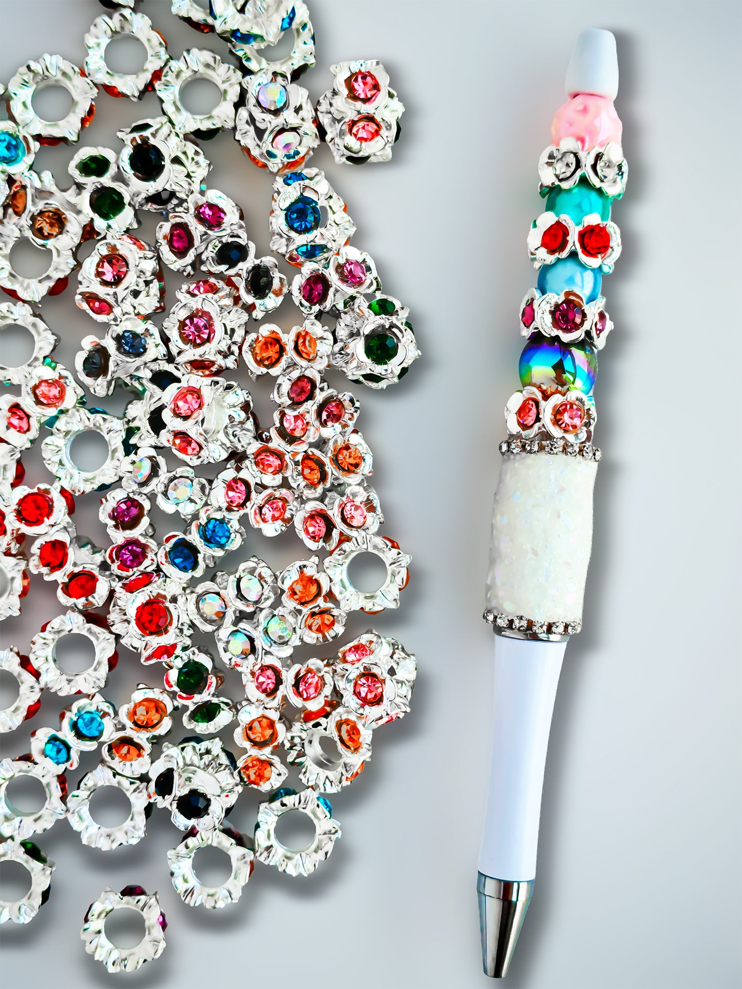 C52111 Handmade Beaded Jewelry With Colored Diamond Beads, Creative Retro Fashion Accessory DIY Pens Phone Chains