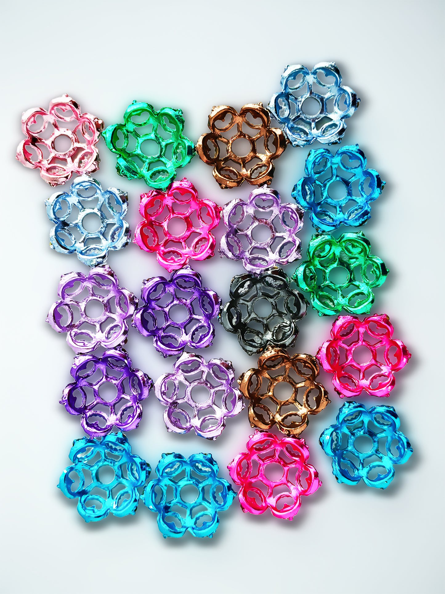 C52113 Metal Fance Beads Handmade Rhinestone Petal Jewelry, Creative Retro Fashion Accessory DIY Pens Phone Chains