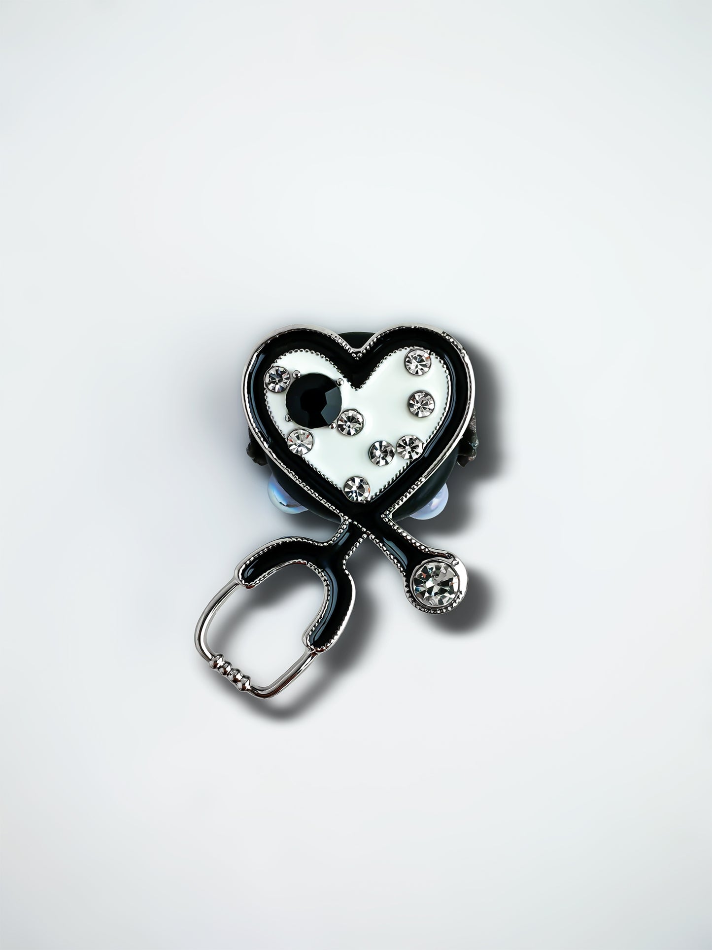 C52114 Metal Valentine's Day Heart-Shaped Stethoscope，Abstract Nurse Hospital Style Suitable For Necklace, Bracelet, Phone Chain, Bag Charms, Key-chain.