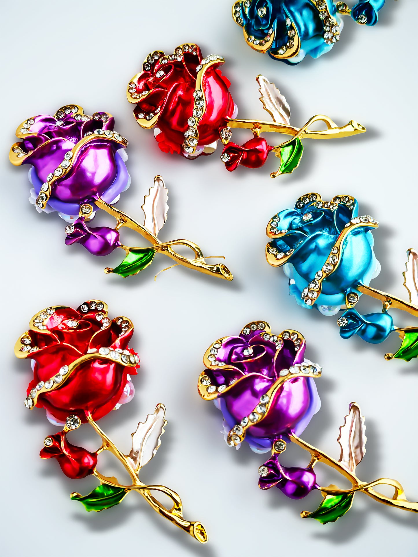 C52115 Metal Valentine's Day Single Rose, Retro design  Suitable For Necklace, Bracelet, Phone Chain, Bag Charms, Key-chain