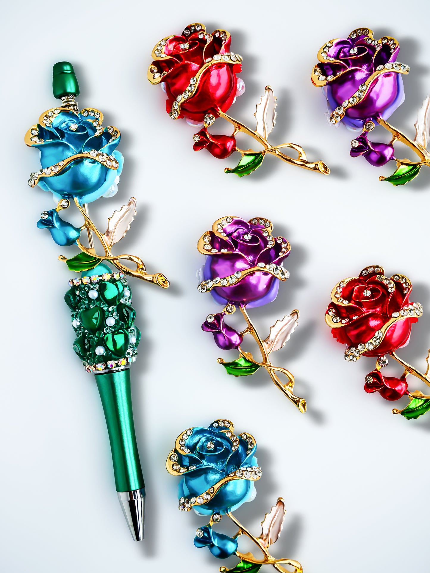 C52115 Metal Valentine's Day Single Rose, Retro design  Suitable For Necklace, Bracelet, Phone Chain, Bag Charms, Key-chain
