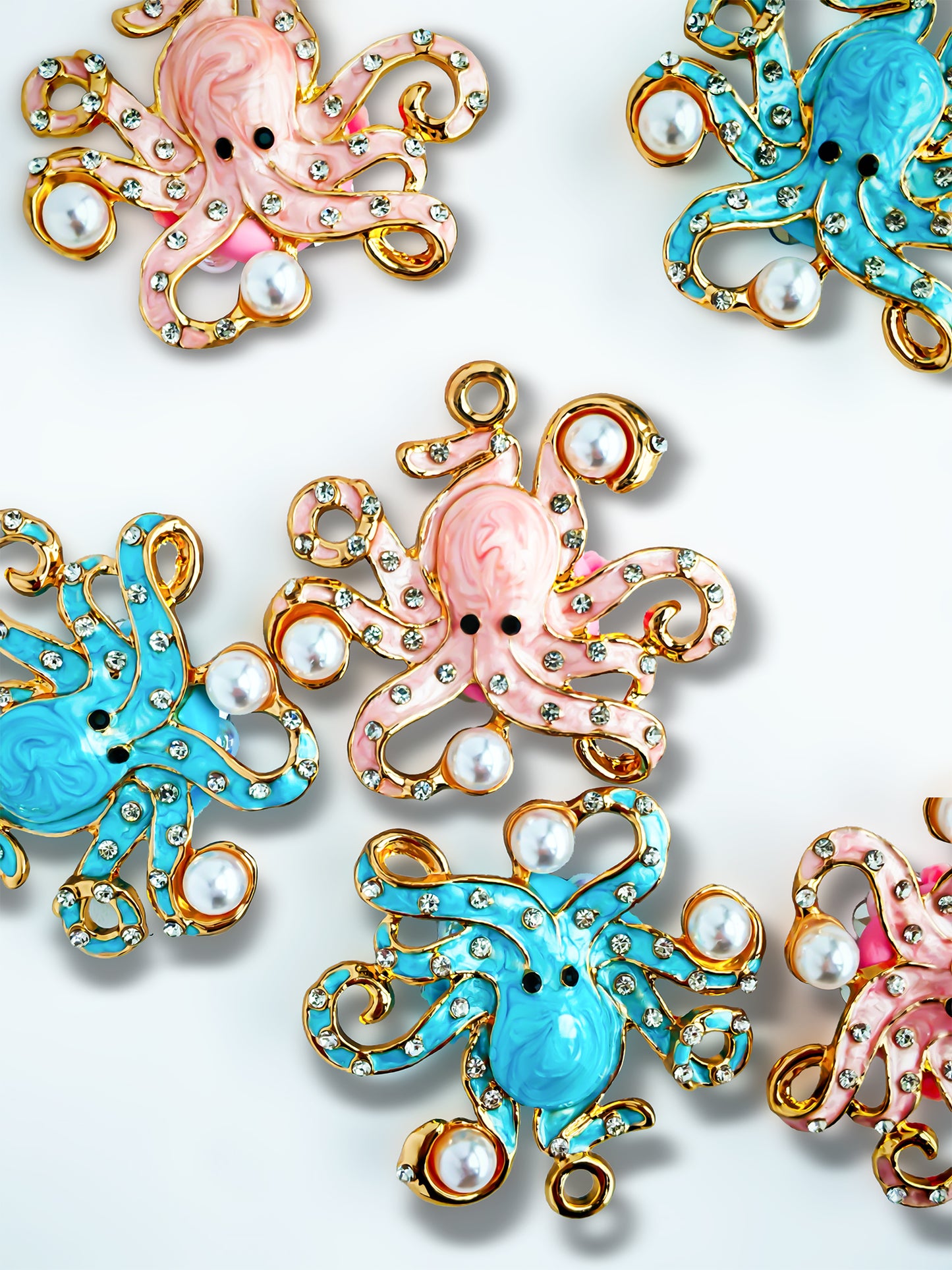 C52117 Metal Octopus Cute fairy tale style, Suitable For Bead Pens, Mobile Phone Pendants, Key Chains And Bags DIY Jewelry Craft Accessories