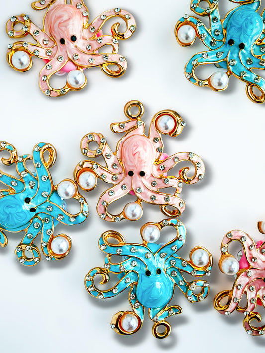 C52117 Metal Octopus Cute fairy tale style, Suitable For Bead Pens, Mobile Phone Pendants, Key Chains And Bags DIY Jewelry Craft Accessories