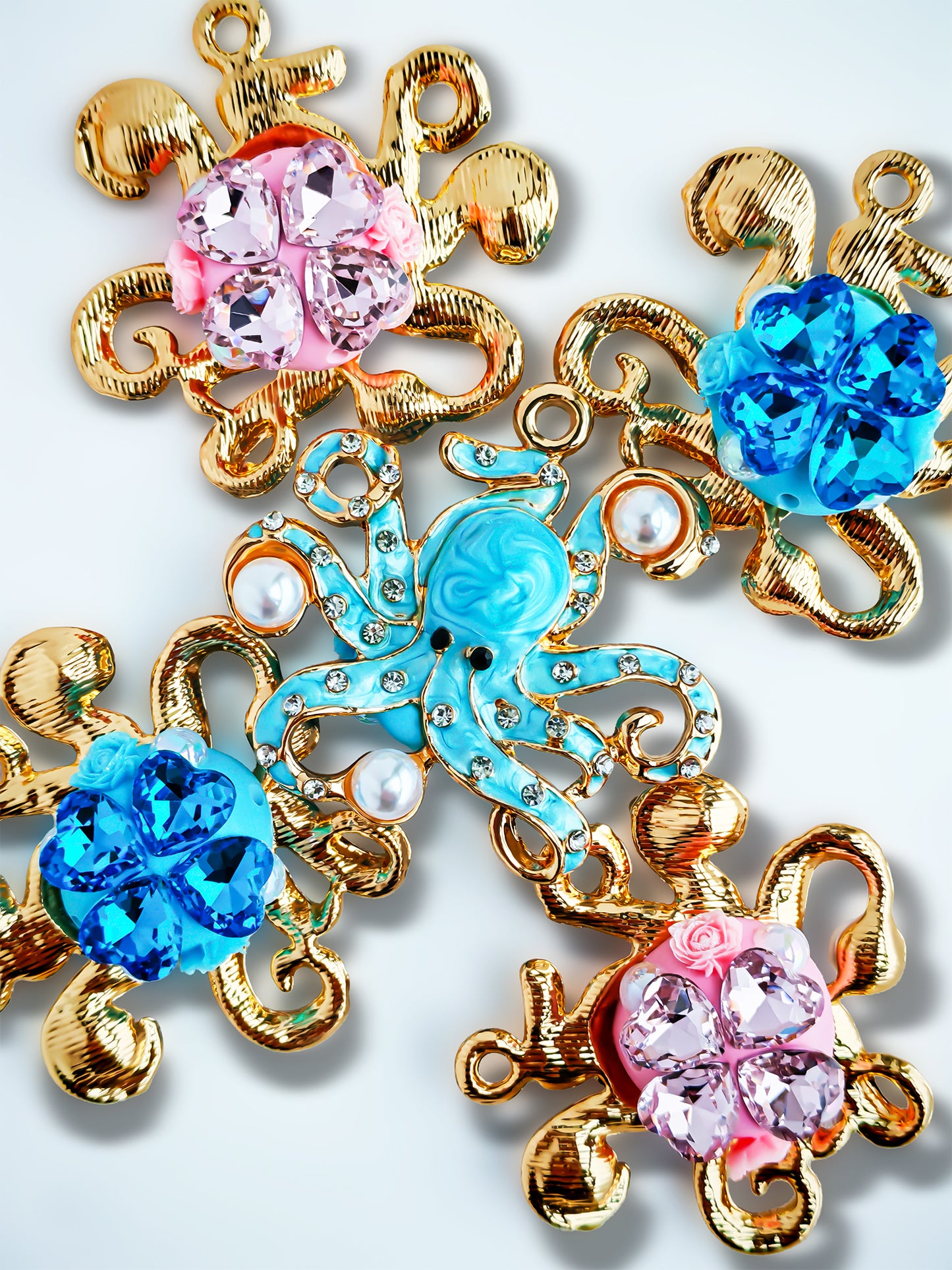 C52117 Metal Octopus Cute fairy tale style, Suitable For Bead Pens, Mobile Phone Pendants, Key Chains And Bags DIY Jewelry Craft Accessories
