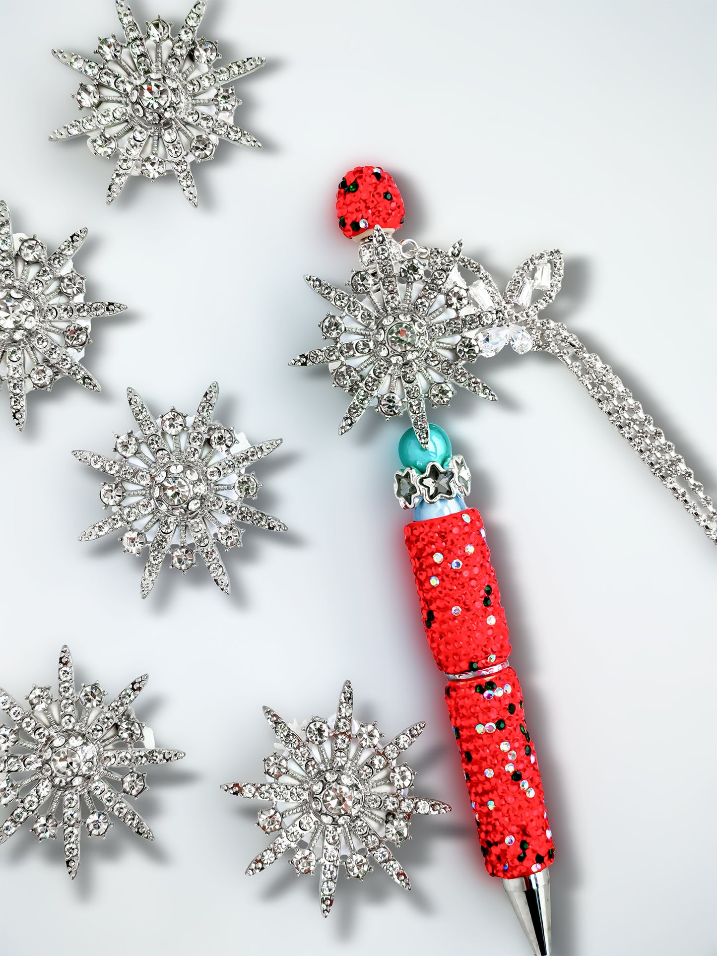 C52118 Metal Star Anise Snowflake Suitable For Bead Pens, Mobile Phone Pendants, Key Chains And Bags DIY Jewelry Craft Accessories