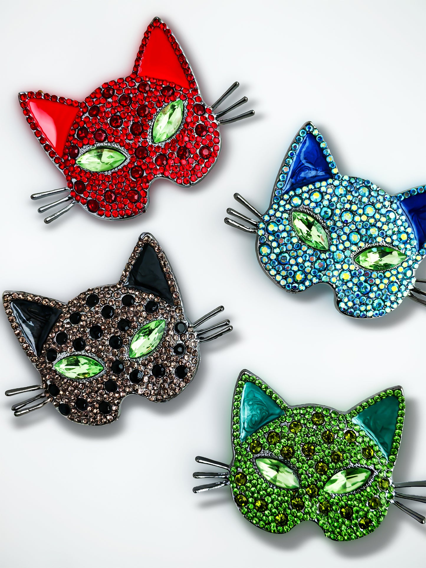 C52119 Metal Cat Face Mask Mysterious Thief Gemstone Eye Mask Cat Suitable For Bead Pens, Mobile Phone Pendants, Key Chains And Bags DIY Jewelry Craft Accessories