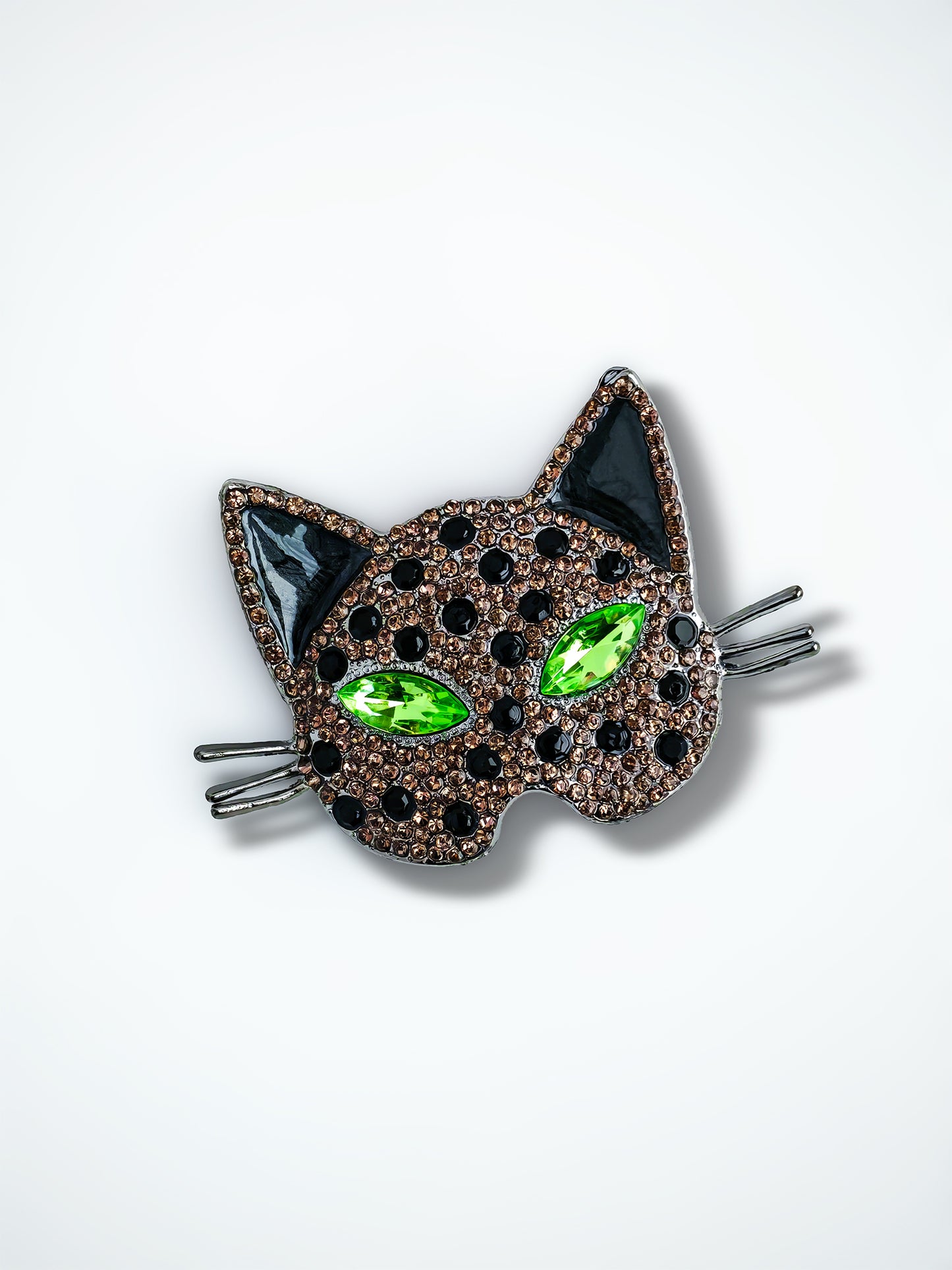 C52119 Metal Cat Face Mask Mysterious Thief Gemstone Eye Mask Cat Suitable For Bead Pens, Mobile Phone Pendants, Key Chains And Bags DIY Jewelry Craft Accessories