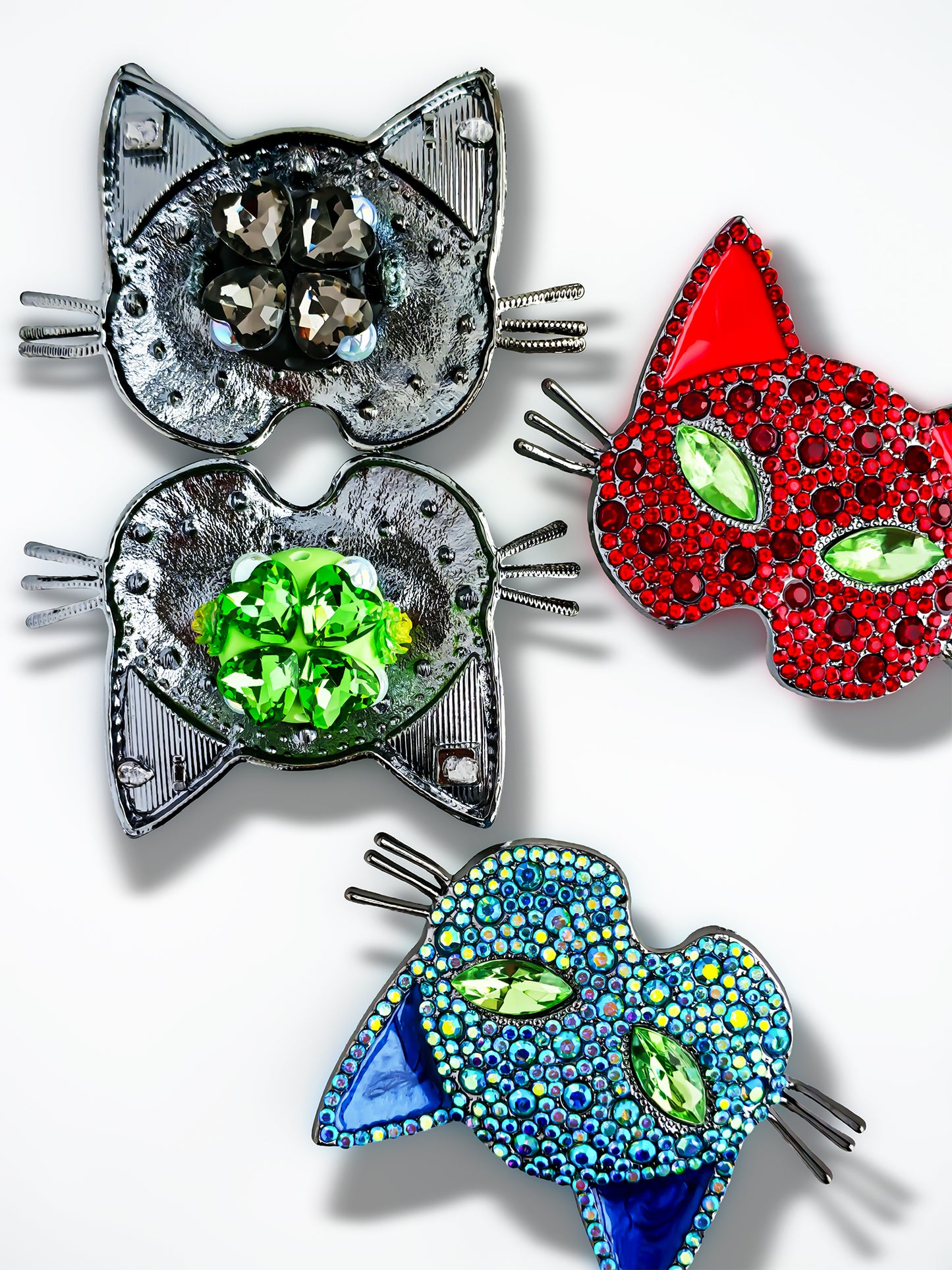 C52119 Metal Cat Face Mask Mysterious Thief Gemstone Eye Mask Cat Suitable For Bead Pens, Mobile Phone Pendants, Key Chains And Bags DIY Jewelry Craft Accessories