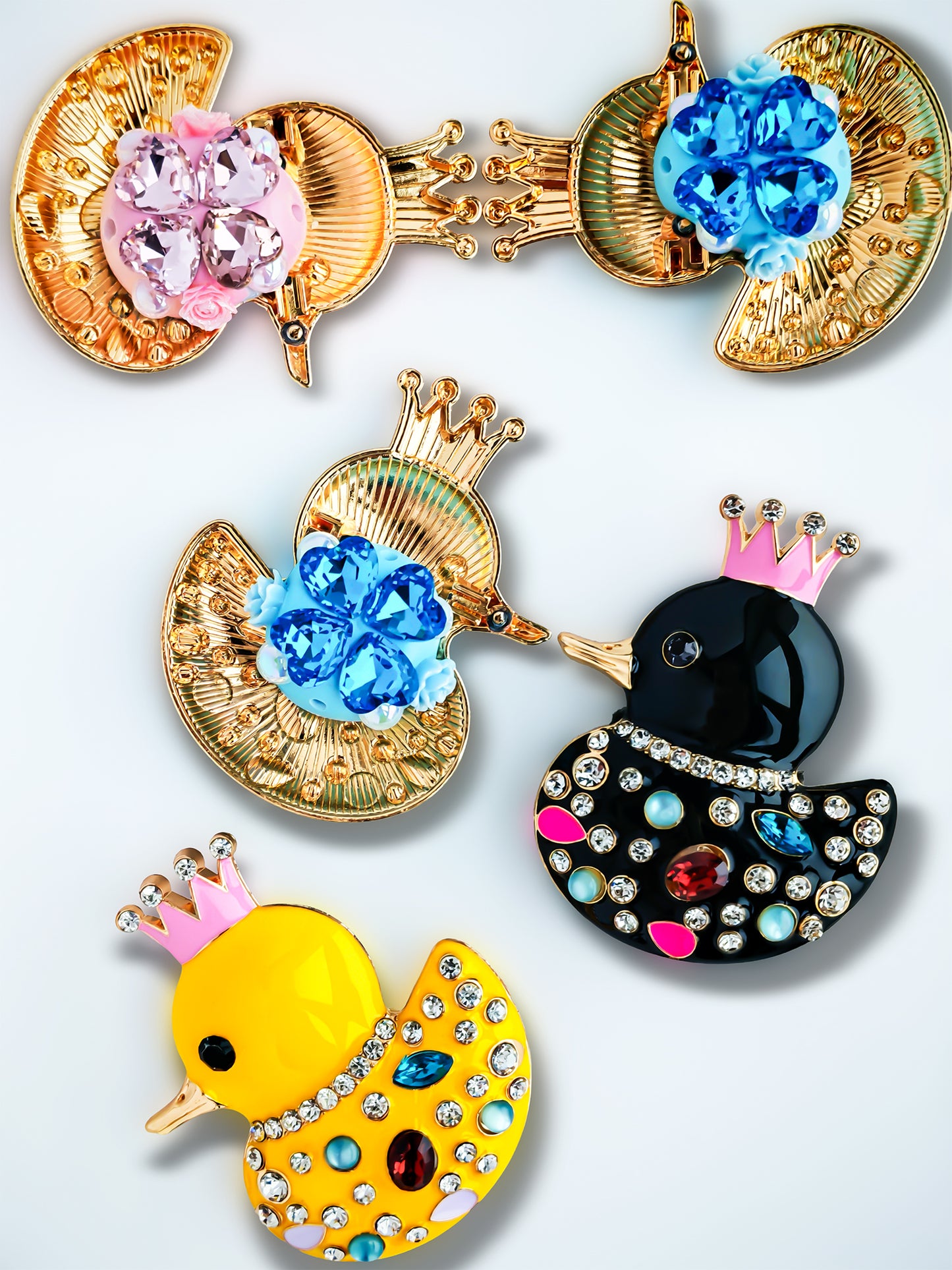 C52120 Metal Crown Cute Duck Suitable For Bead Pens, Mobile Phone Pendants, Key Chains And Bags DIY Jewelry Craft Accessories