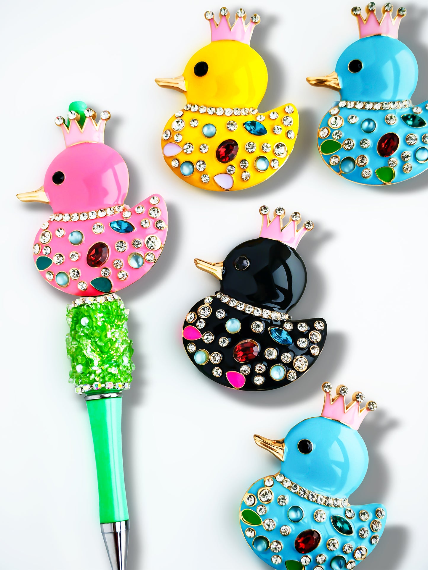 C52120 Metal Crown Cute Duck Suitable For Bead Pens, Mobile Phone Pendants, Key Chains And Bags DIY Jewelry Craft Accessories