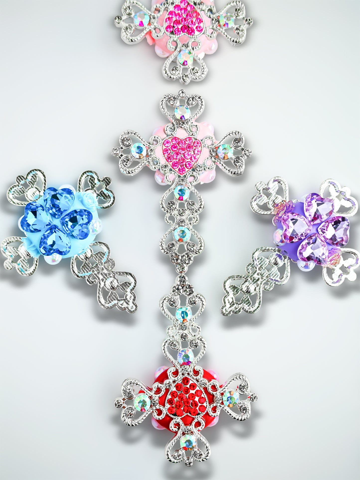 C52121 Metal Valentine's Day Engraved Cross, Exquisitely Openworked Trendy Design Suitable For Necklace, Bracelet, Phone Chain, Bag Charms, Key-chain