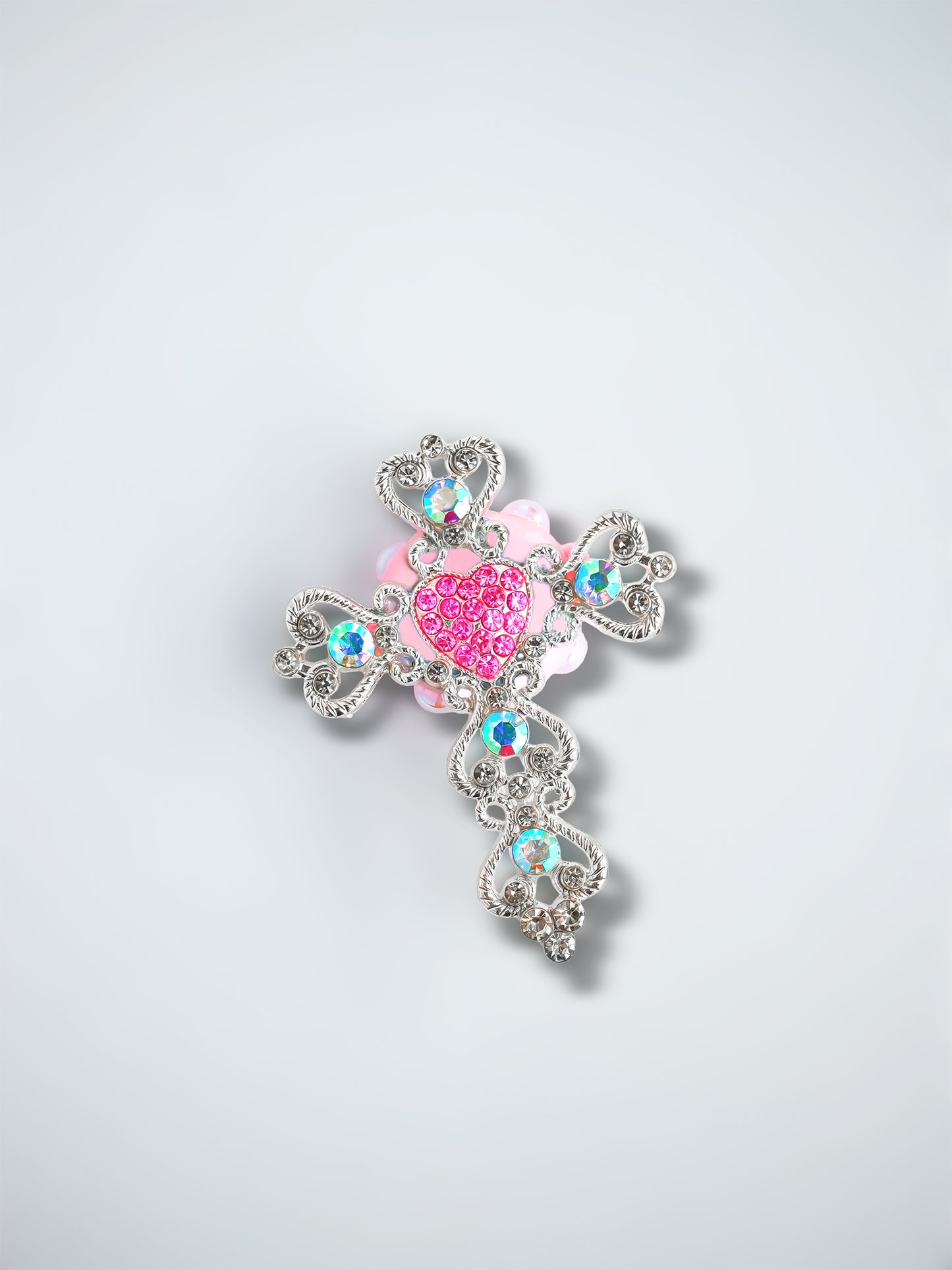 C52121 Metal Valentine's Day Engraved Cross, Exquisitely Openworked Trendy Design Suitable For Necklace, Bracelet, Phone Chain, Bag Charms, Key-chain