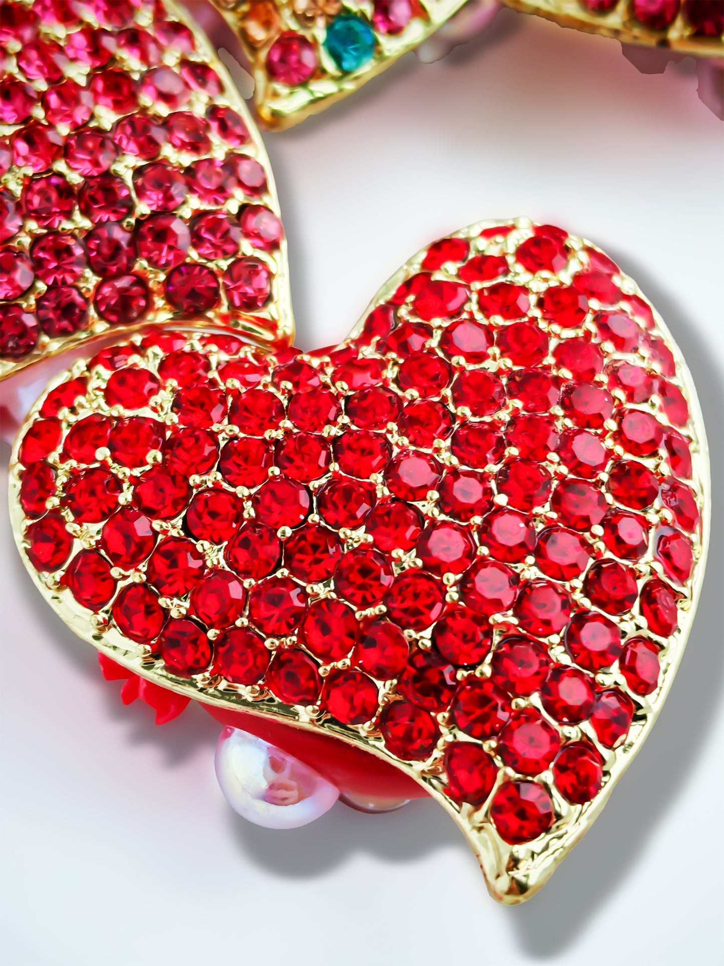 C52122 Metal Valentine's Day Full Diamond Heart Suitable For DIY Bracelet, Necklace, Keychain, Durable Jewelry Making Supplies, DIY Pens, Phonechains