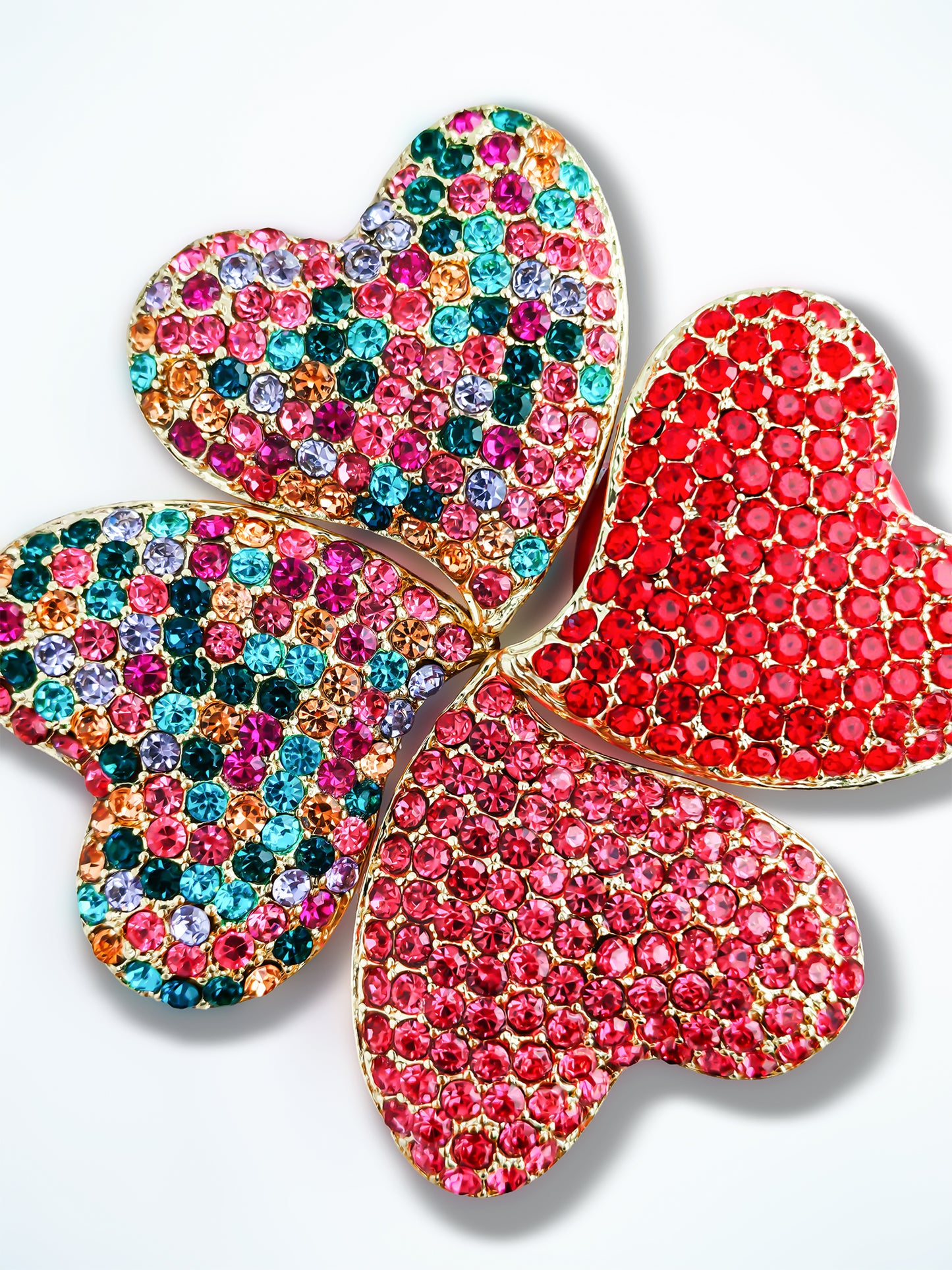 C52122 Metal Valentine's Day Full Diamond Heart Suitable For DIY Bracelet, Necklace, Keychain, Durable Jewelry Making Supplies, DIY Pens, Phonechains