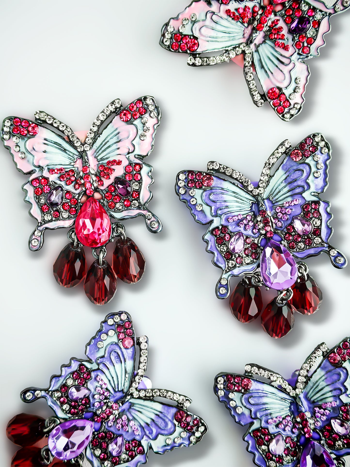 C52123 Metal Diamond-Studded Butterfly Pendant Suitable For Necklace, Bracelet, Phone Chain, Bag Charms, Key-chain
