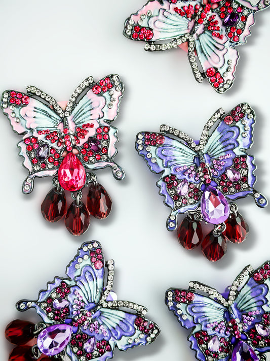 C52123 Metal Diamond-Studded Butterfly Pendant Suitable For Necklace, Bracelet, Phone Chain, Bag Charms, Key-chain
